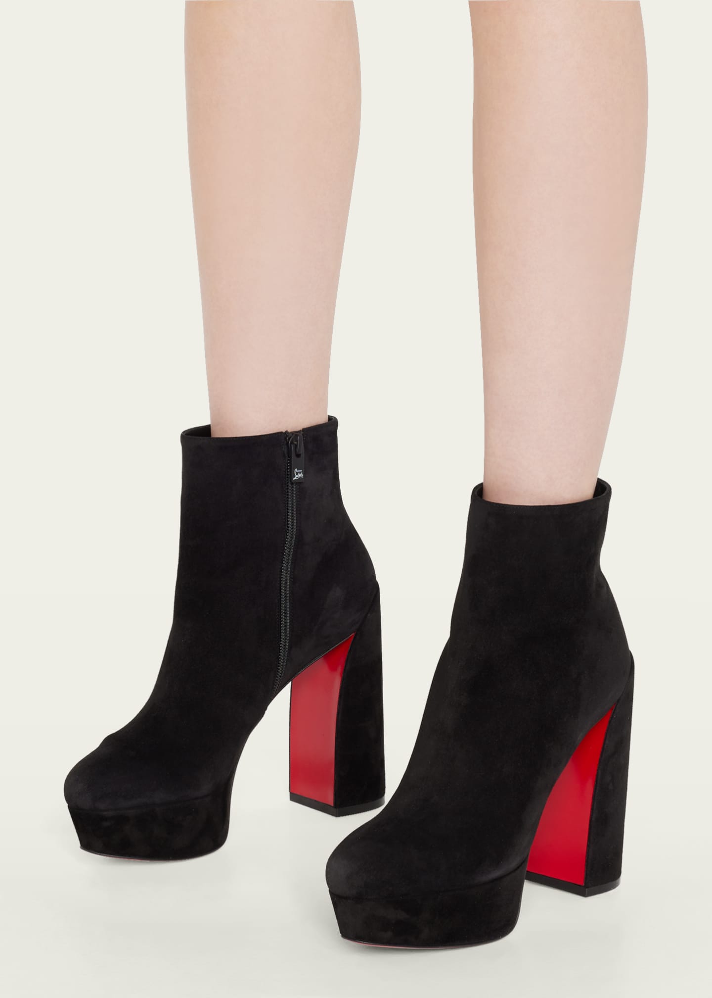 Christian Louboutin Black Suede Movida 130 Boots