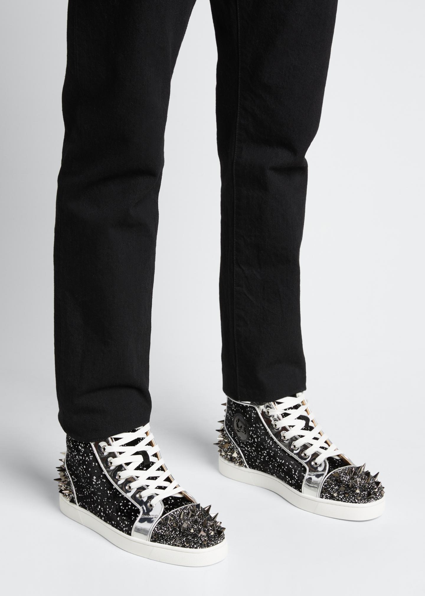 Christian Louboutin Men's Lou Pik Pik 2 Red Sole Strass High-Top ...