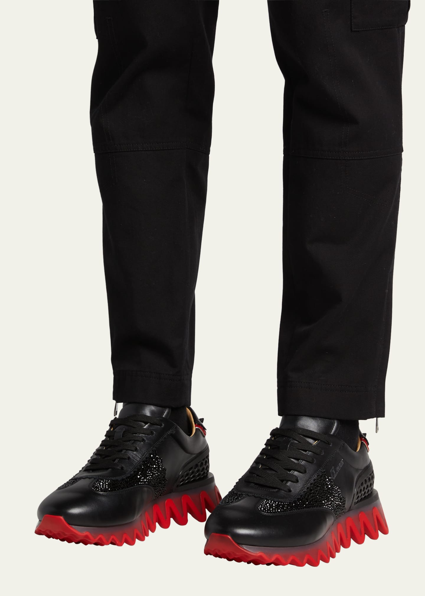 Loubishark Leather Sneakers in Black - Christian Louboutin