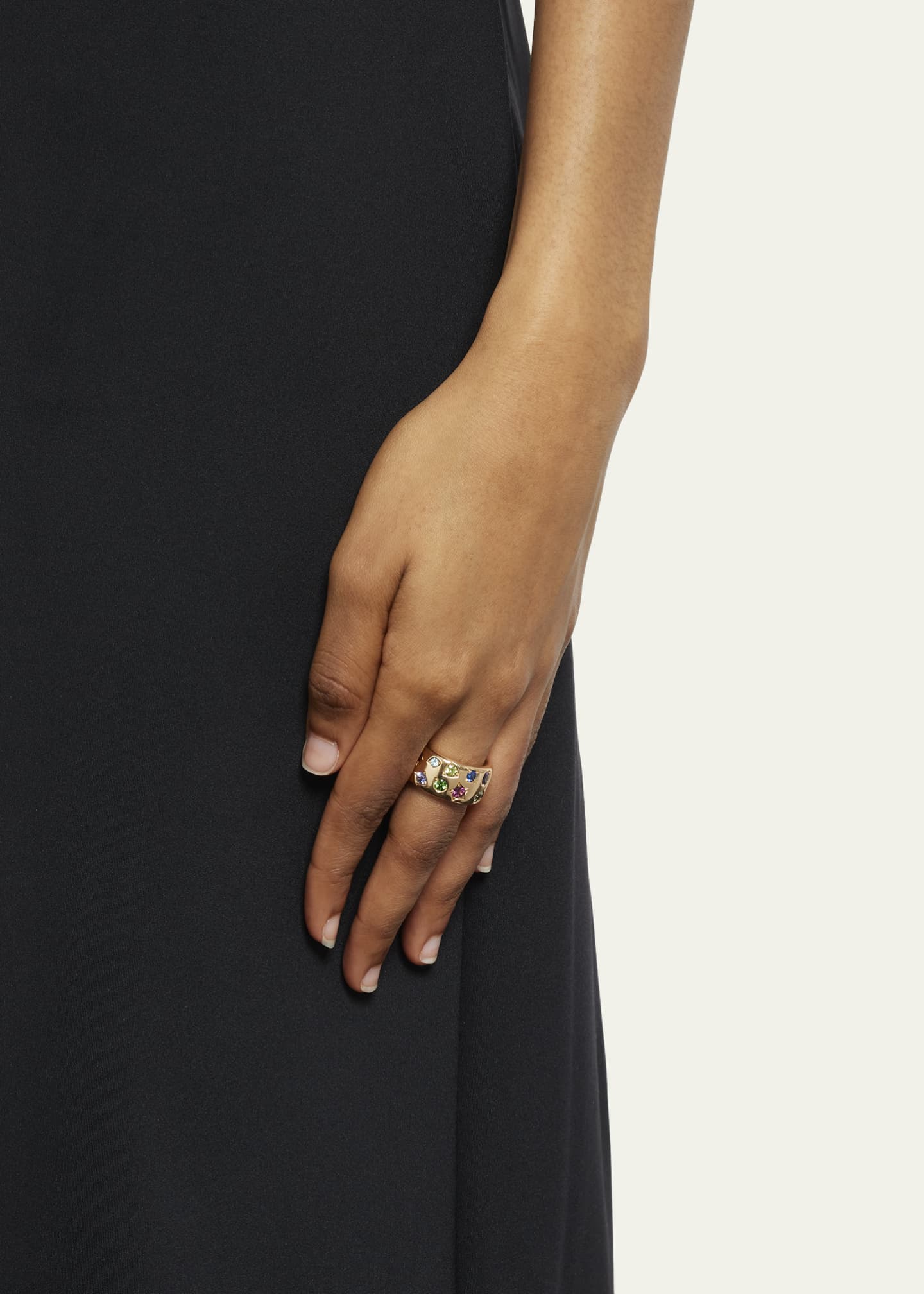 Pomellato Iconica Maxi 18K Rose Gold Ring with Multicolor Gemstones