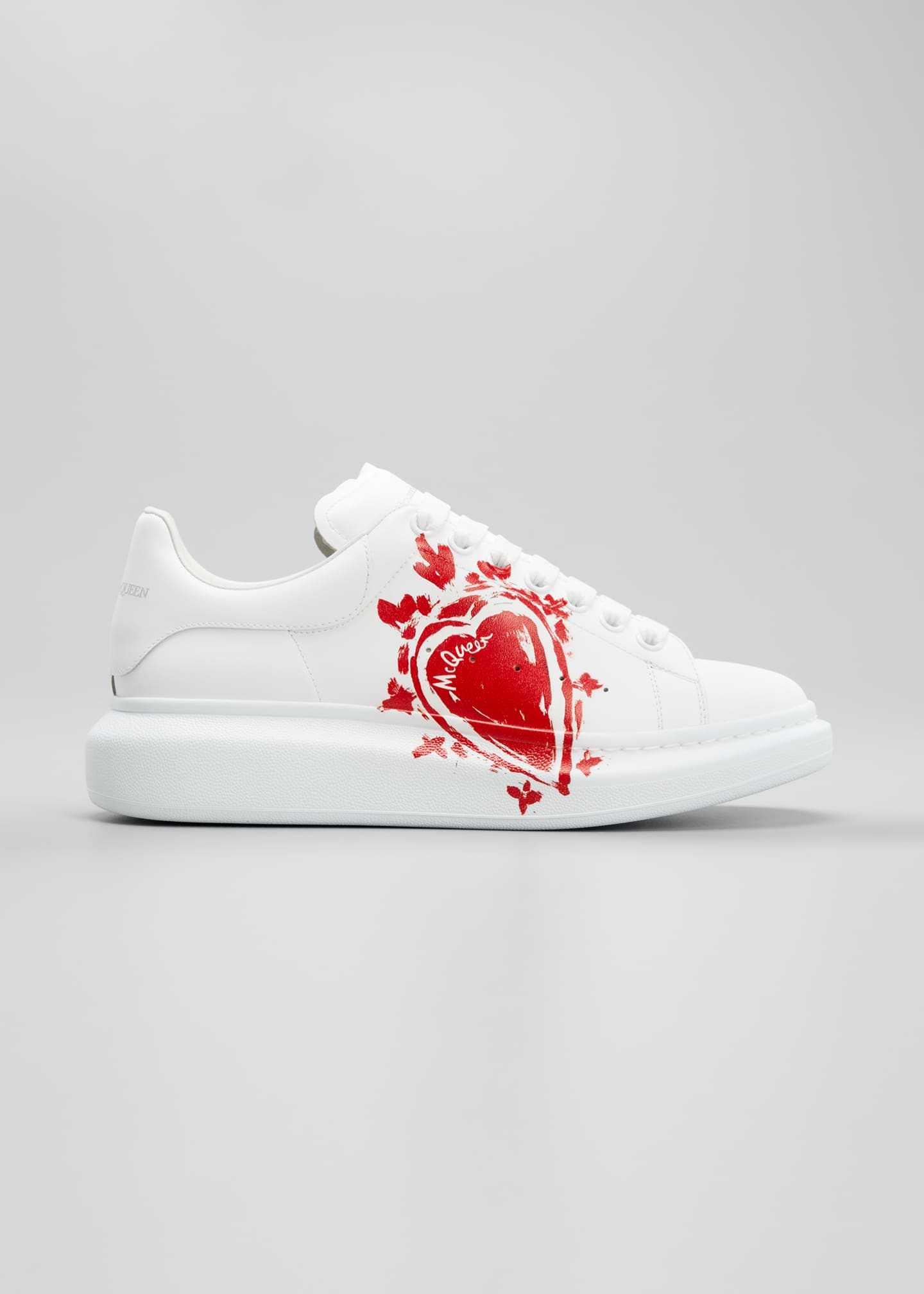 Alexander McQueen Men's Heart-Print Low-Top Platform Sneakers ...