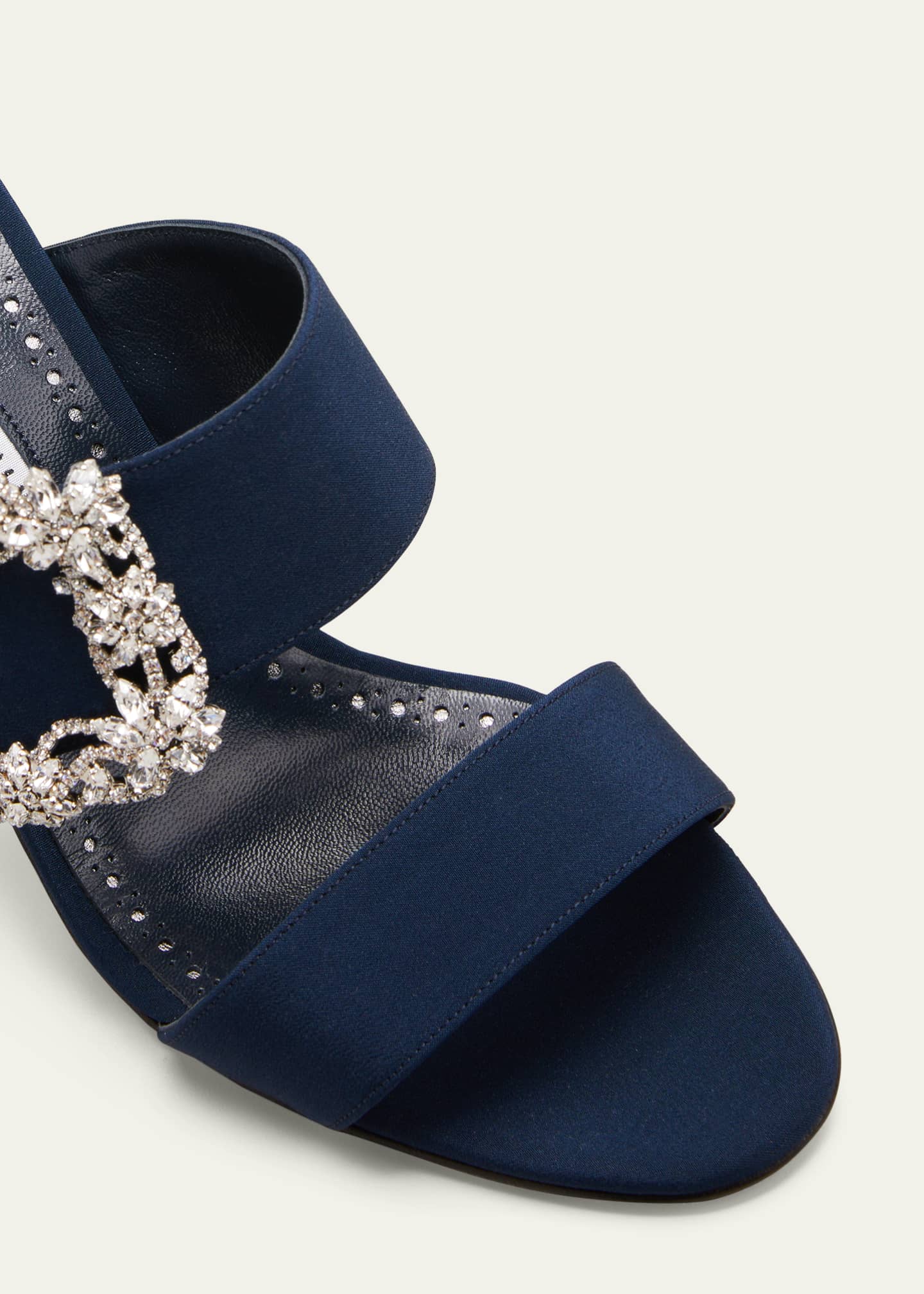 Manolo Blahnik Gable Crystal Buckle Slide Sandals - Bergdorf