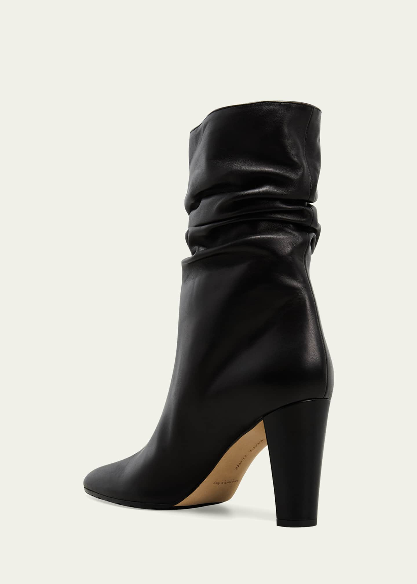 Manolo Blahnik Calasso Napa Slouchy Mid Booties - Bergdorf Goodman