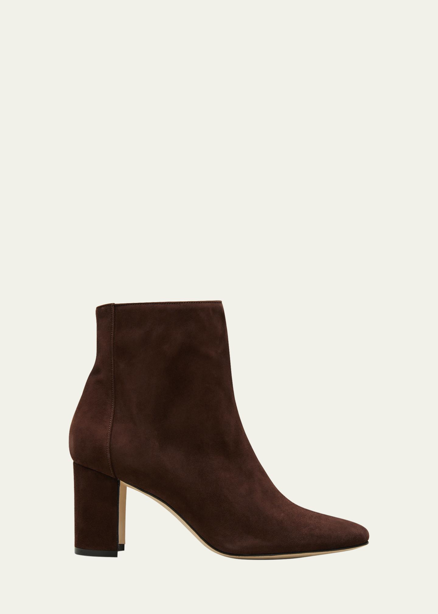 Bottines Manolo Blahnik Daim Beige – Taille 41, Talon Haut, Neuves Sans Emballage, Fabriquées En Italie