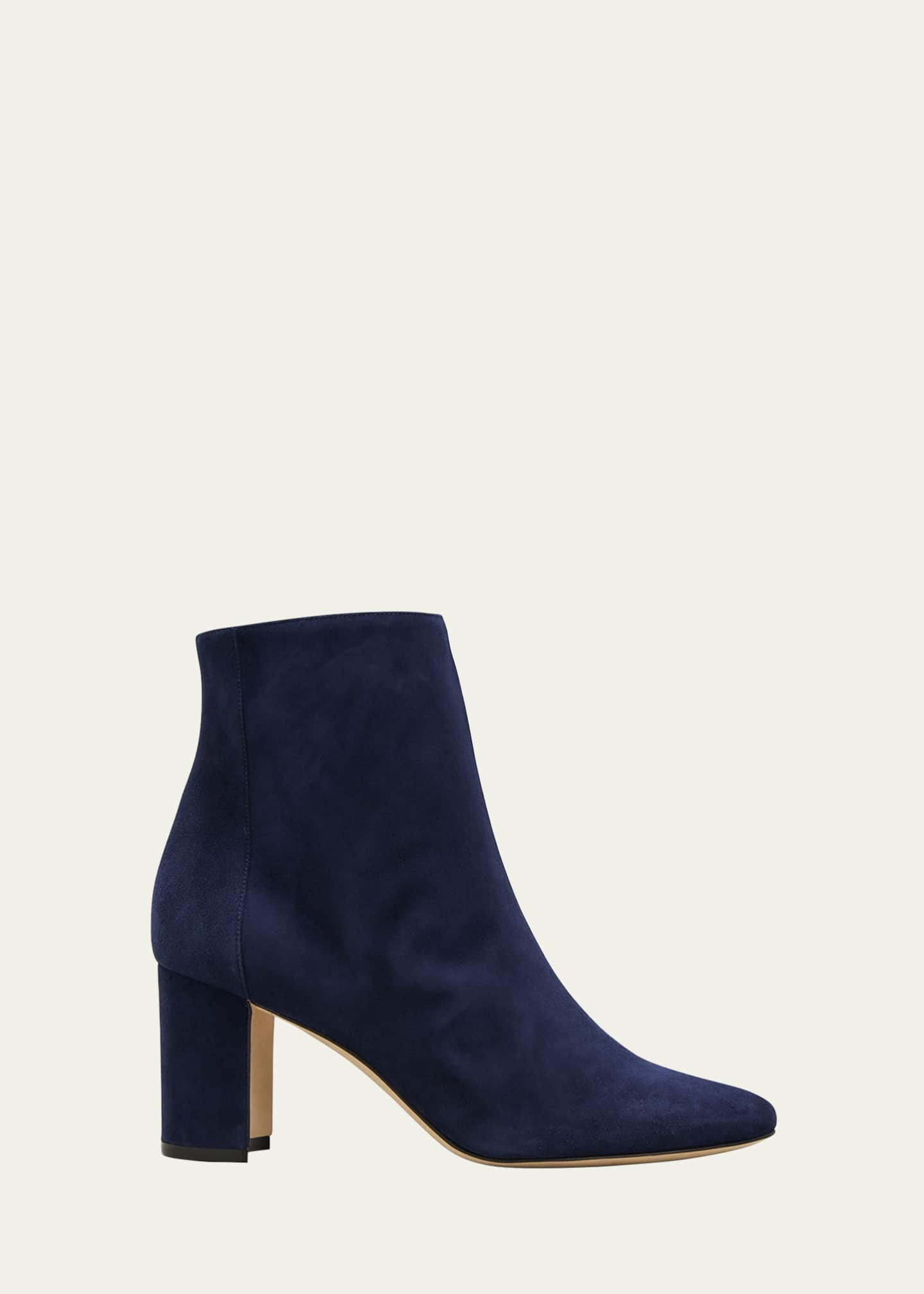 Manolo Blahnik Rosie Suede Zip Ankle Booties - Bergdorf Goodman