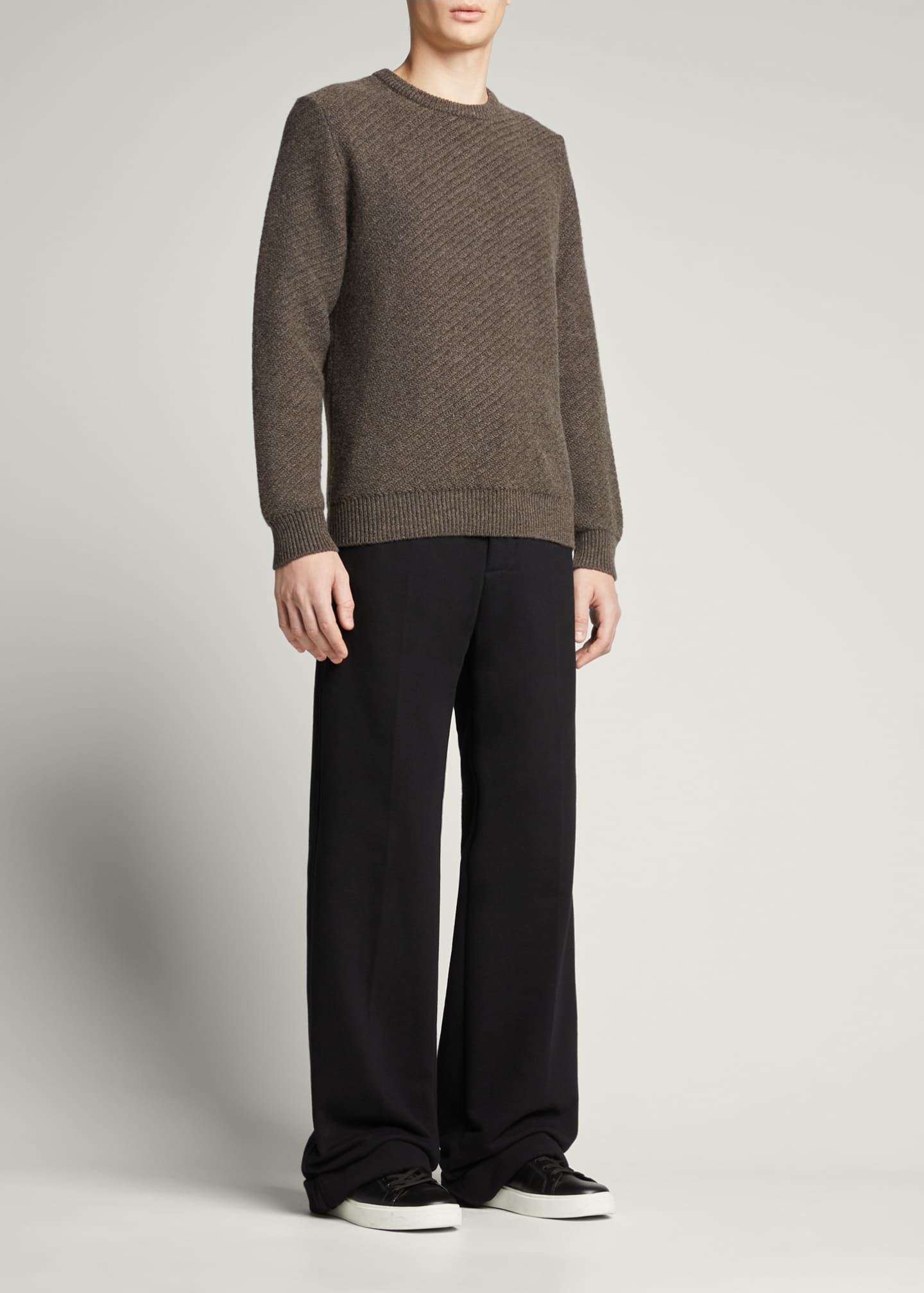 Goodman's Men's Cashmere Diagonal Stitch Sweater - Bergdorf Goodman
