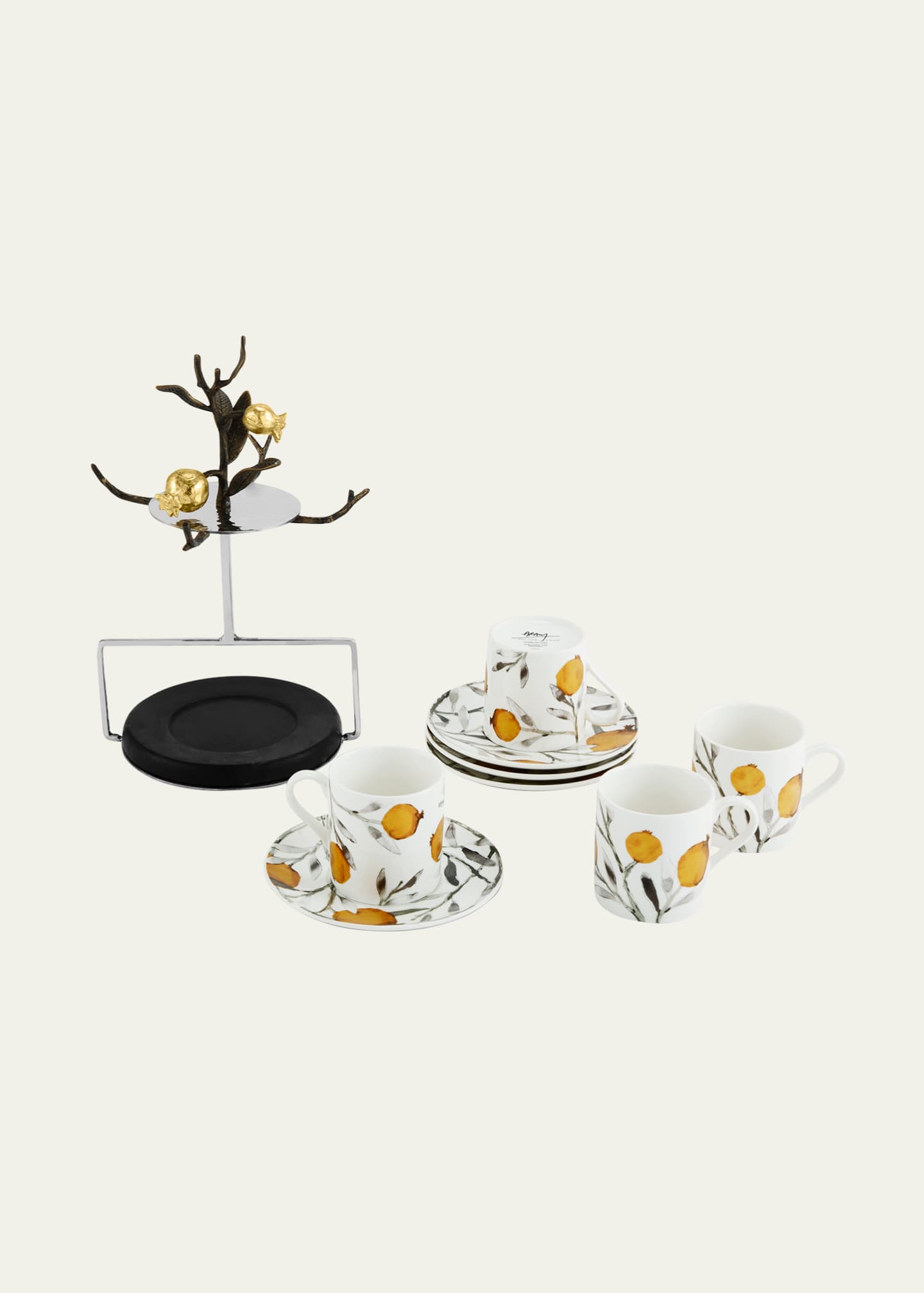 Michael Aram Pomegranate Demitasse Set with Stand Image 1 of 5
