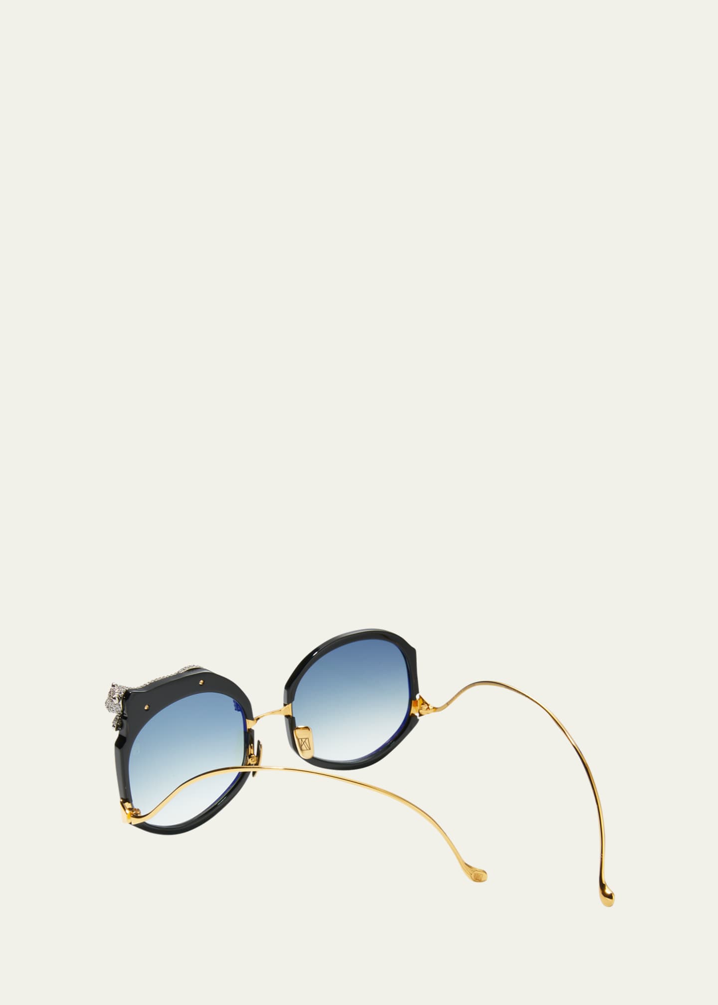 Anna-Karin Karlsson Rose Et Le Reve Leopard Round Acetate Sunglasses Image 2 of 5