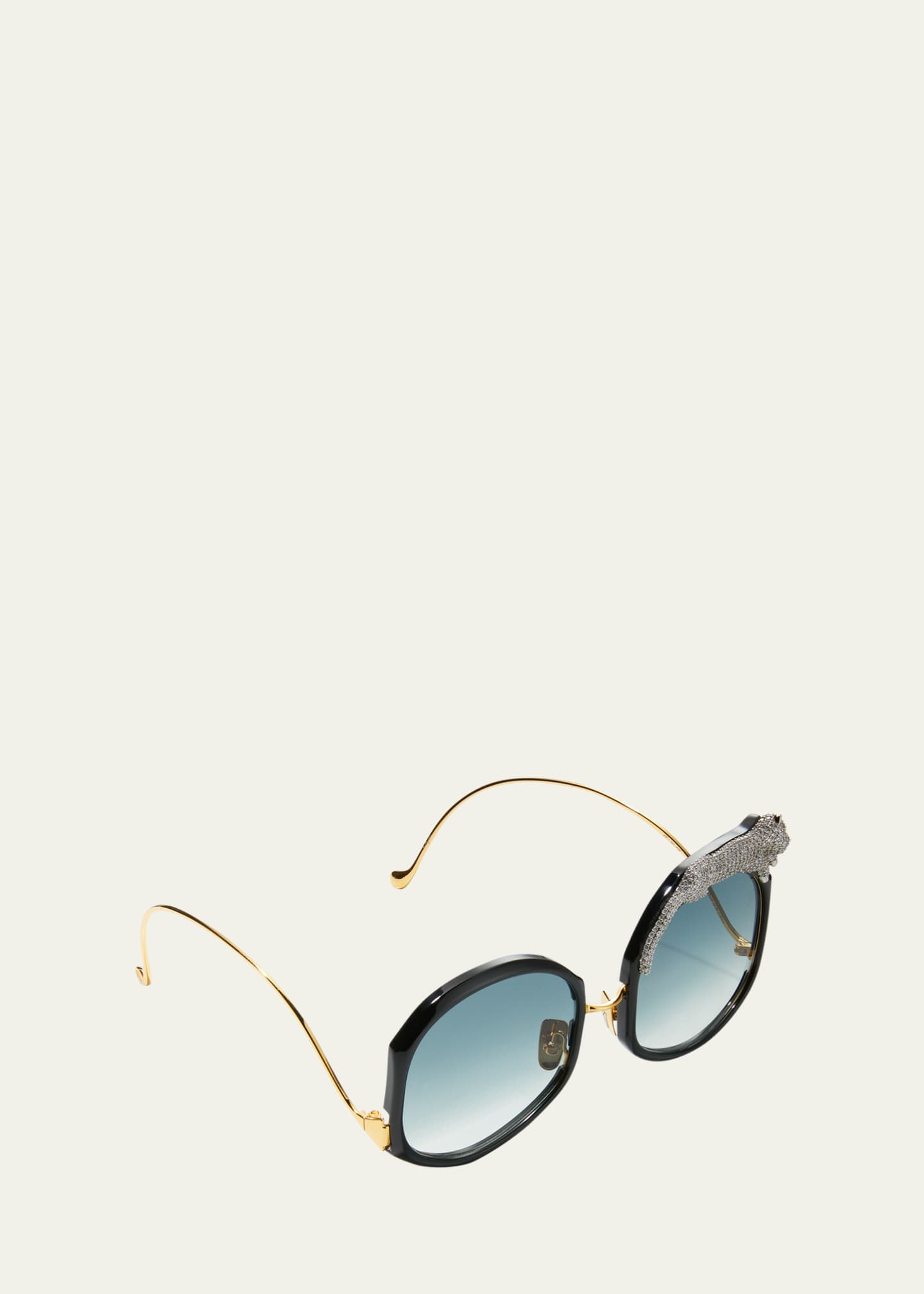 Anna-Karin Karlsson Rose Et Le Reve Leopard Round Acetate Sunglasses Image 3 of 5