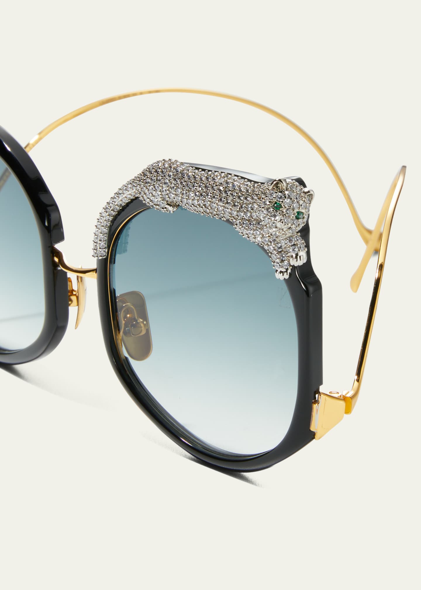 Anna-Karin Karlsson Rose Et Le Reve Leopard Round Acetate Sunglasses Image 4 of 5