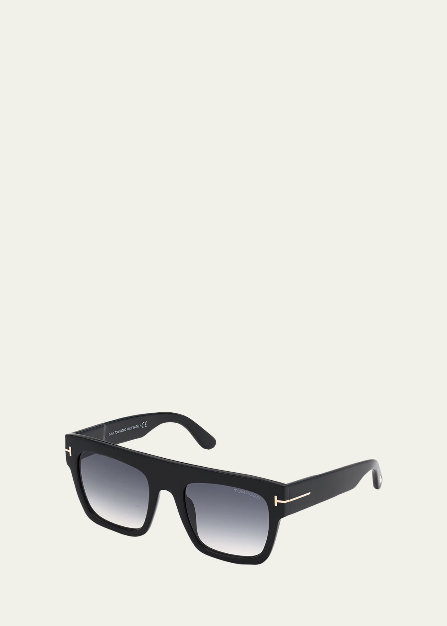 Unisex Flat Top Square Sunglasses Black