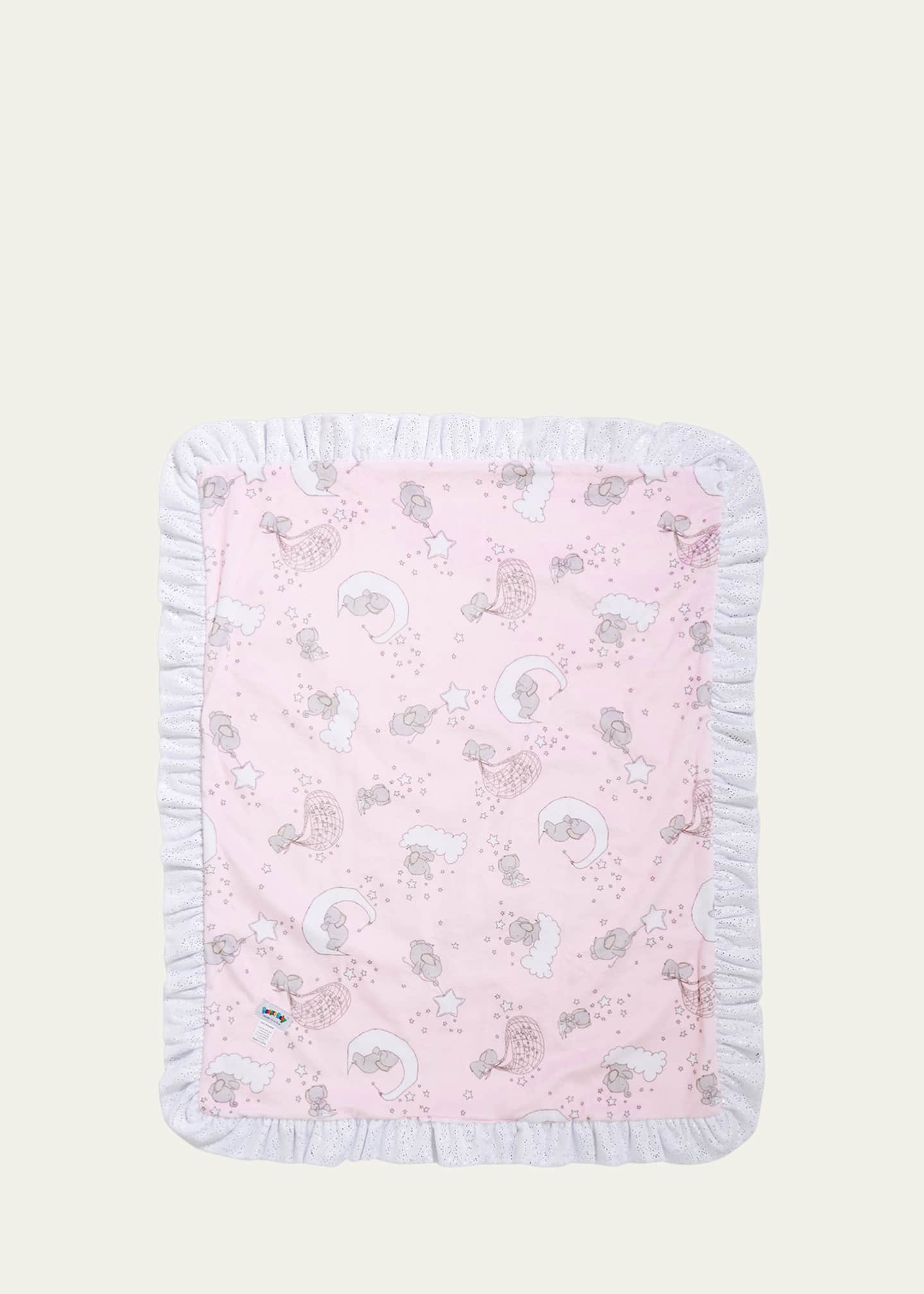 Boogie Baby Elephant and Star Baby Blanket w/ Contrast Trim Image 2 of 3