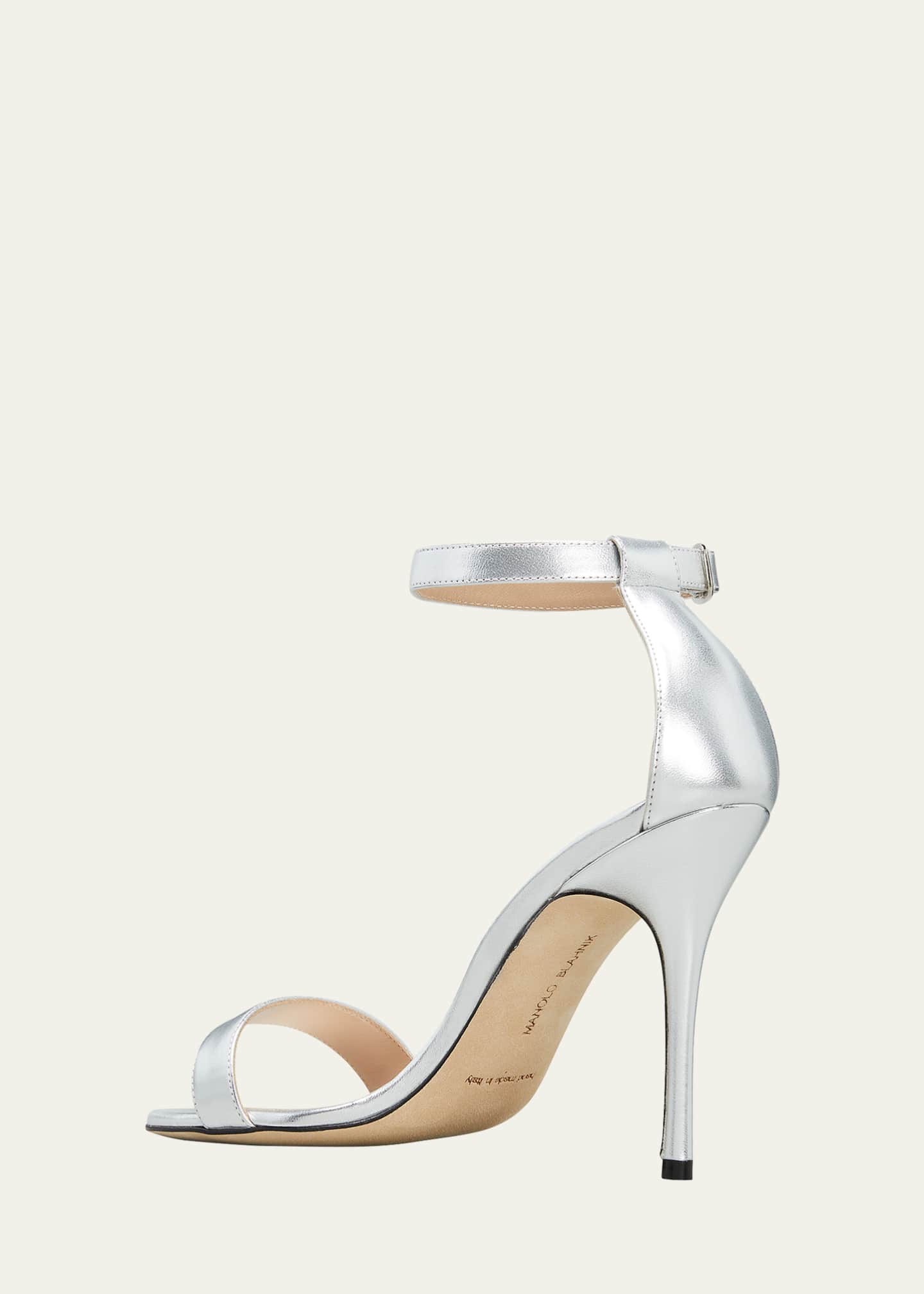 Manolo Blahnik Chaos 105mm Metallic Napa Sandals Image 2 of 3