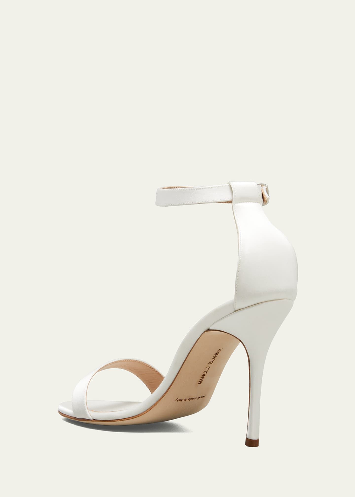 Manolo Blahnik Chaos Satin Stiletto Sandals Image 4 of 5