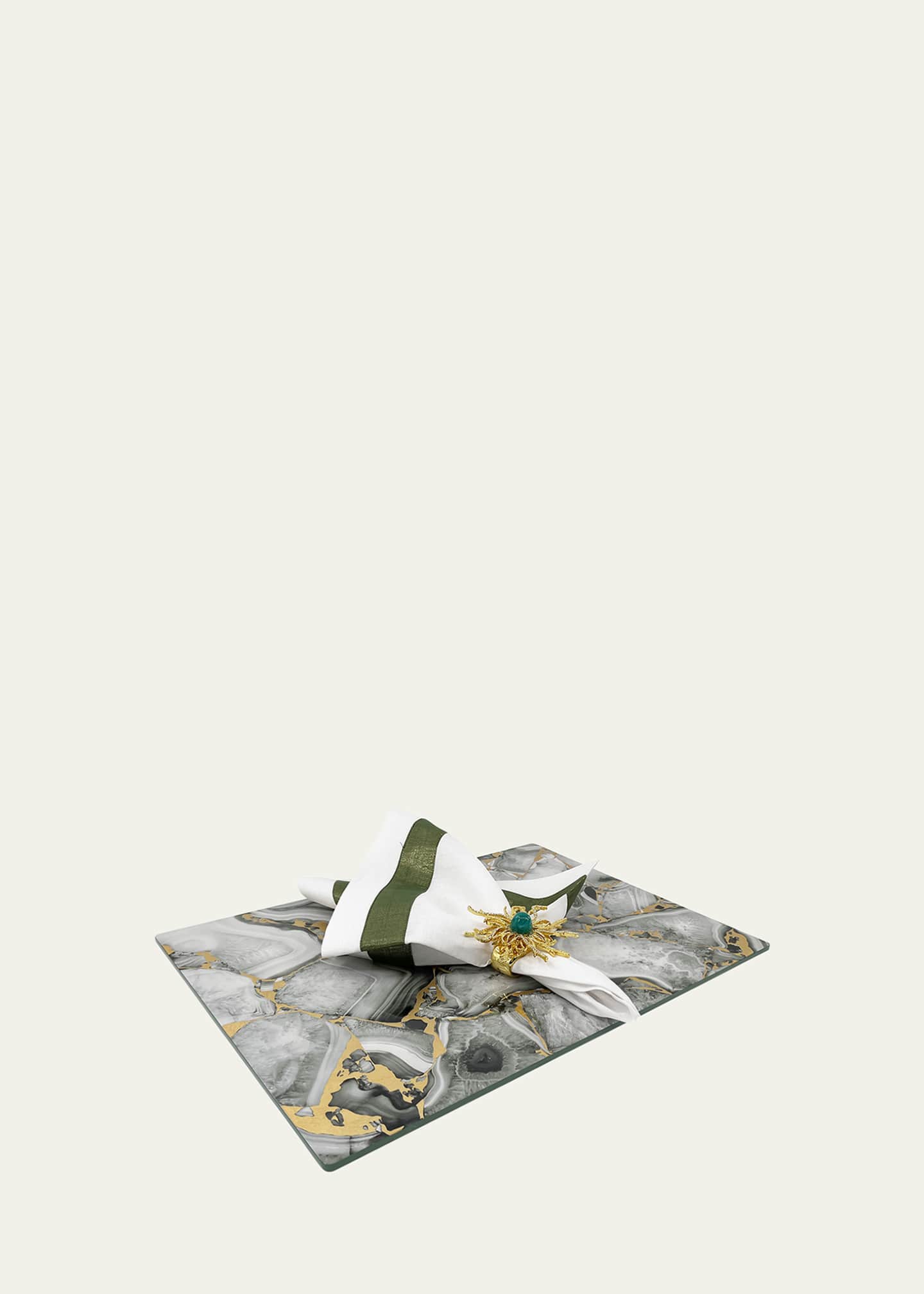 Nomi K Grey Stone Lacquer Rectangle Placemat Image 2 of 4