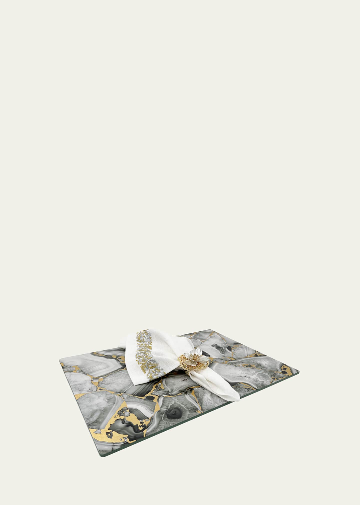 Nomi K Grey Stone Lacquer Rectangle Placemat Image 4 of 4