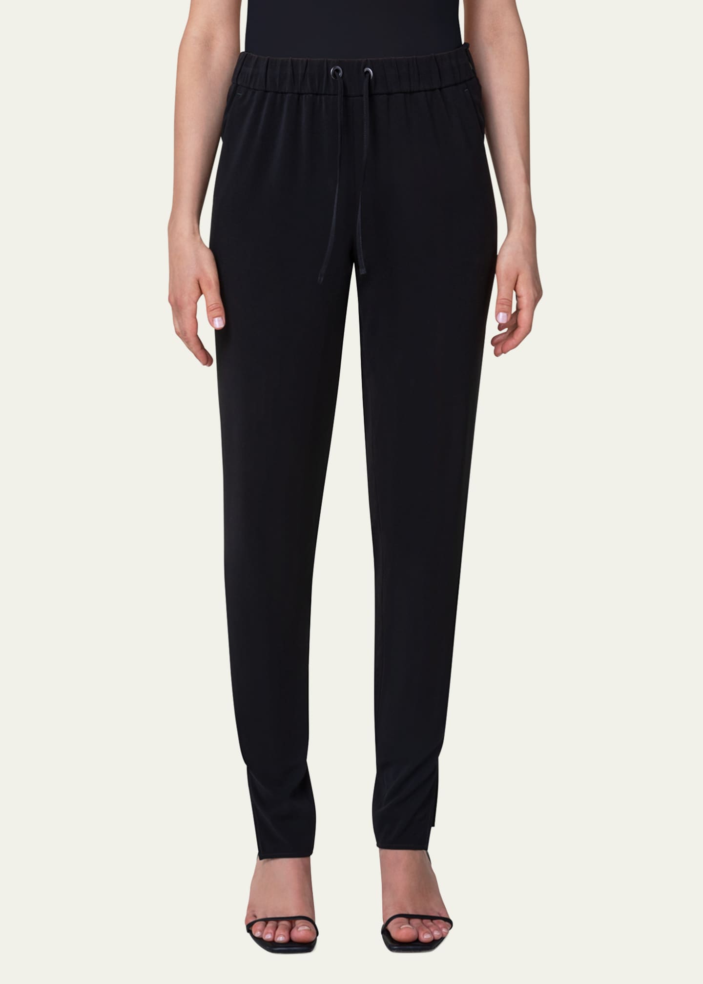 Akris punto Mike Split-Hem Crepe Pull-On Pants Image 2 of 5