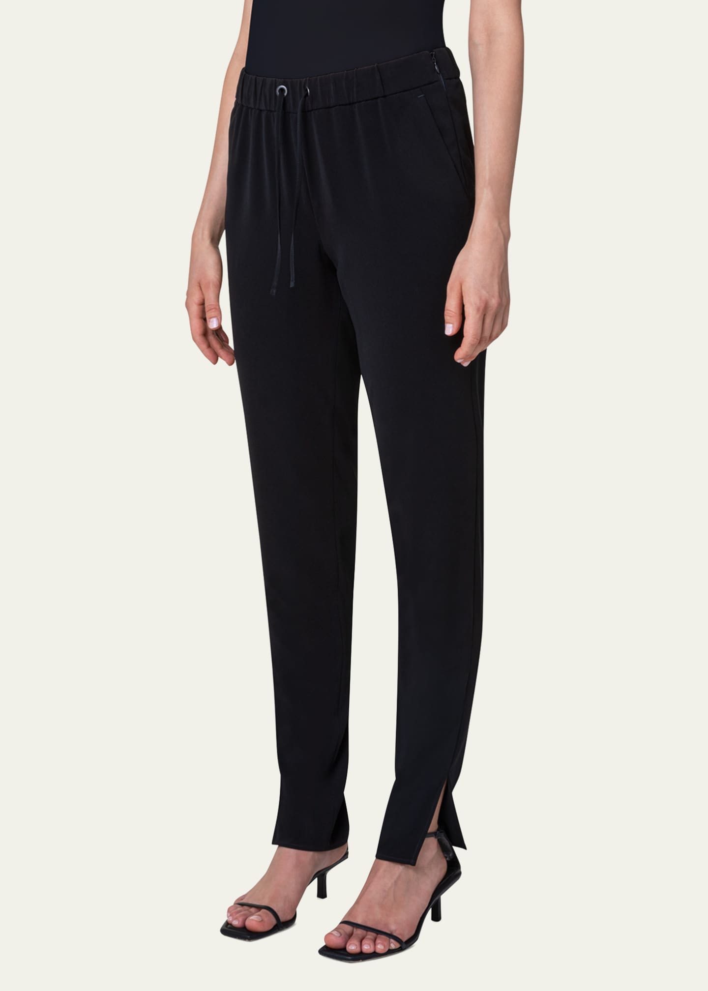 Akris punto Mike Split-Hem Crepe Pull-On Pants Image 4 of 5