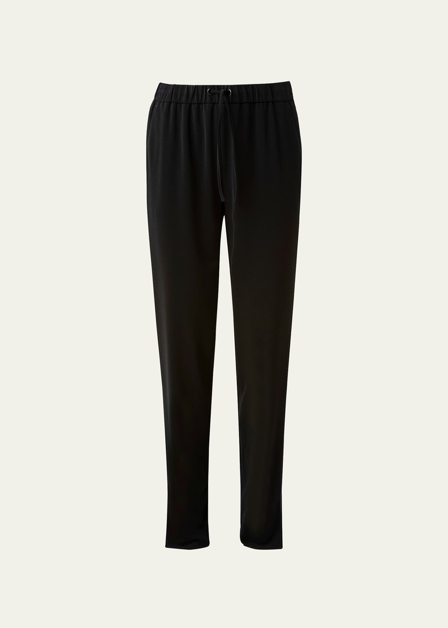 Akris punto Mike Split-Hem Crepe Pull-On Pants Image 1 of 5