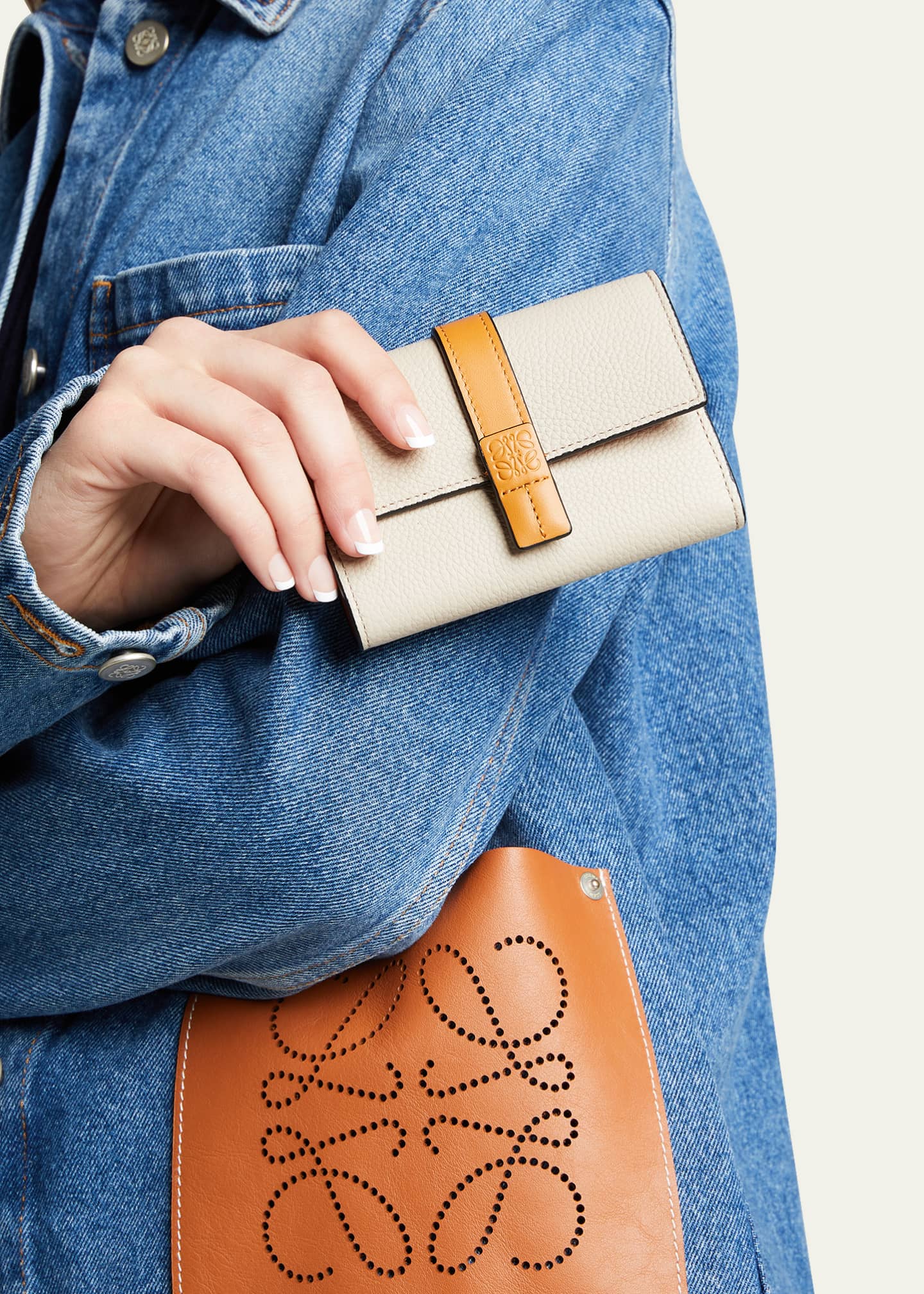 Loewe Small Trifold Flap Leather Wallet - Bergdorf Goodman