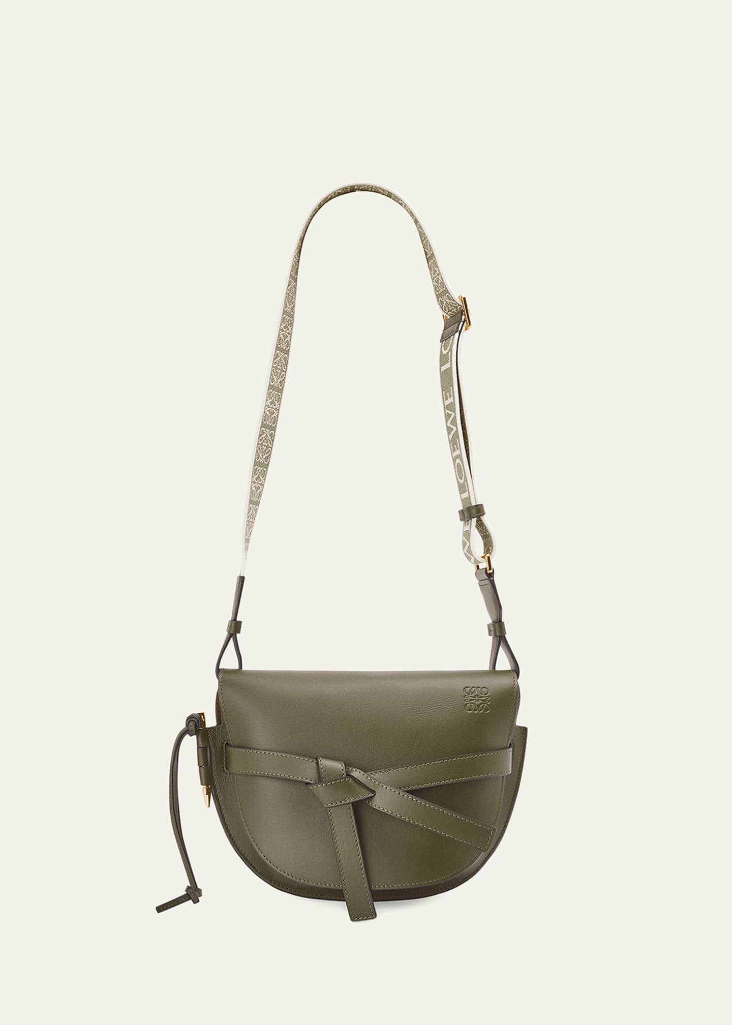 Loewe Gate Small Leather and Jacquard Shoulder Bag