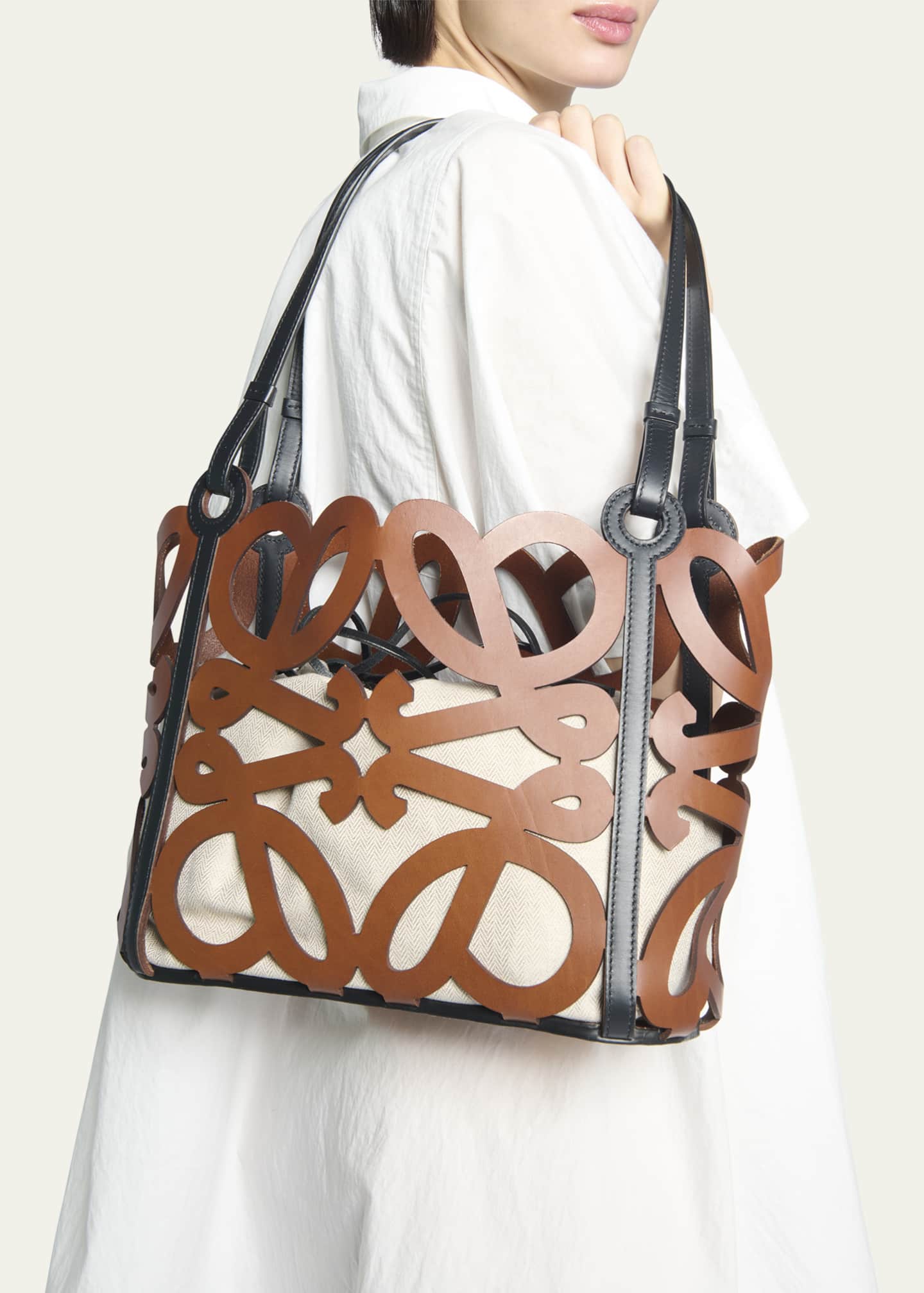 White Loewe Anagram Tote Bag – Designer Revival