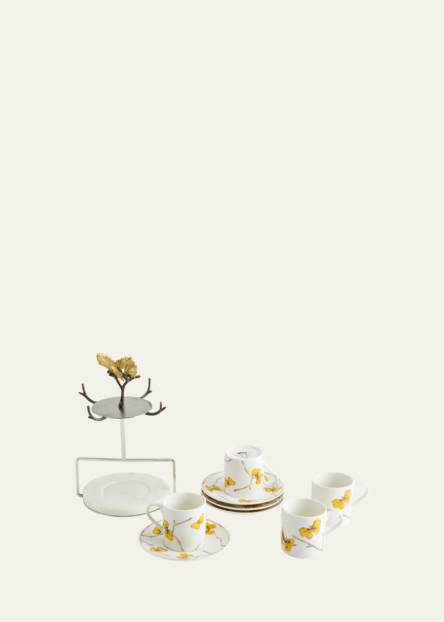 Michael Aram Butterfly Ginkgo Demitasse Set with Stand Image 6 of 6