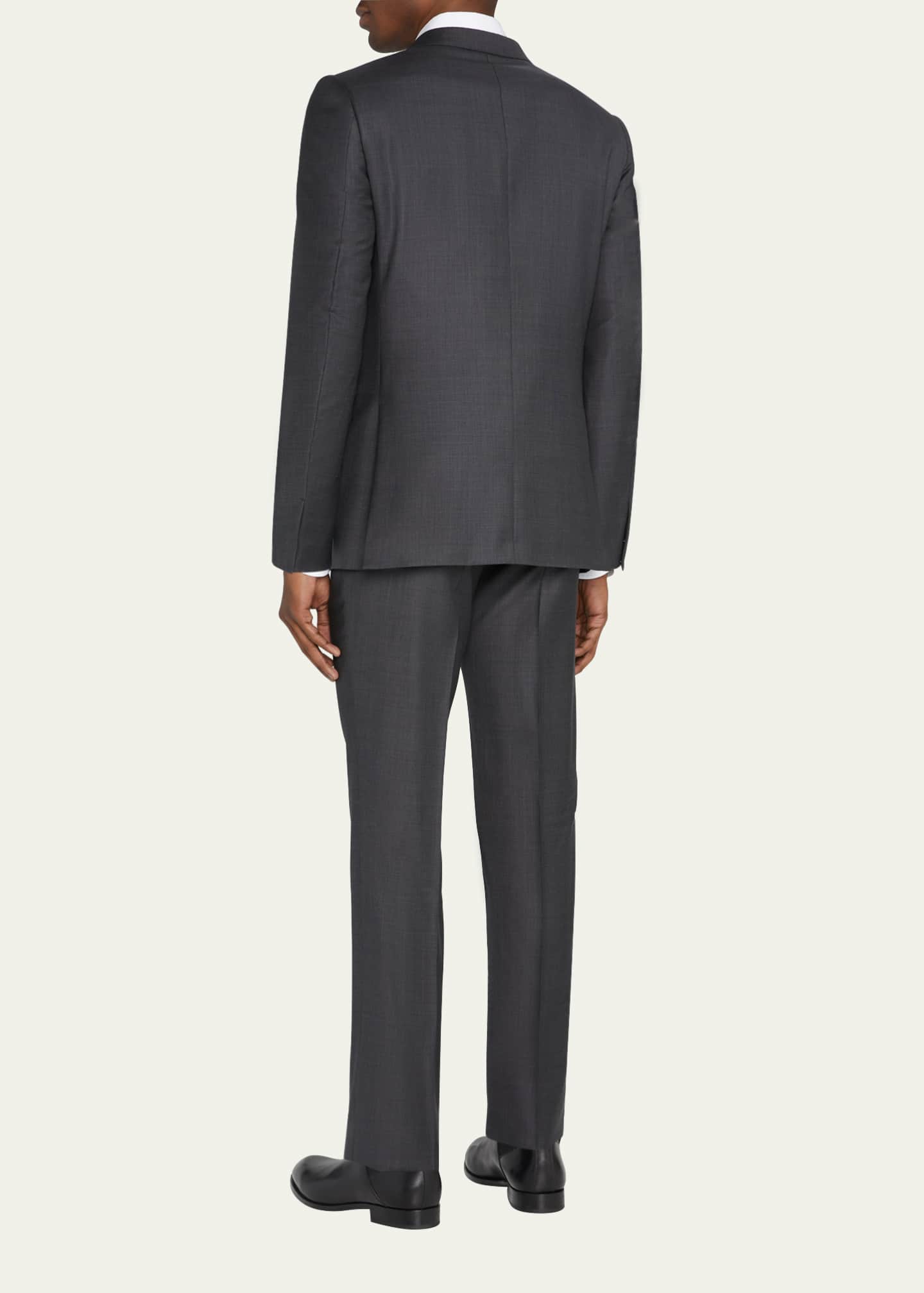 ZEGNA Men's Wool Tic-Weave Suit Image 3 of 5