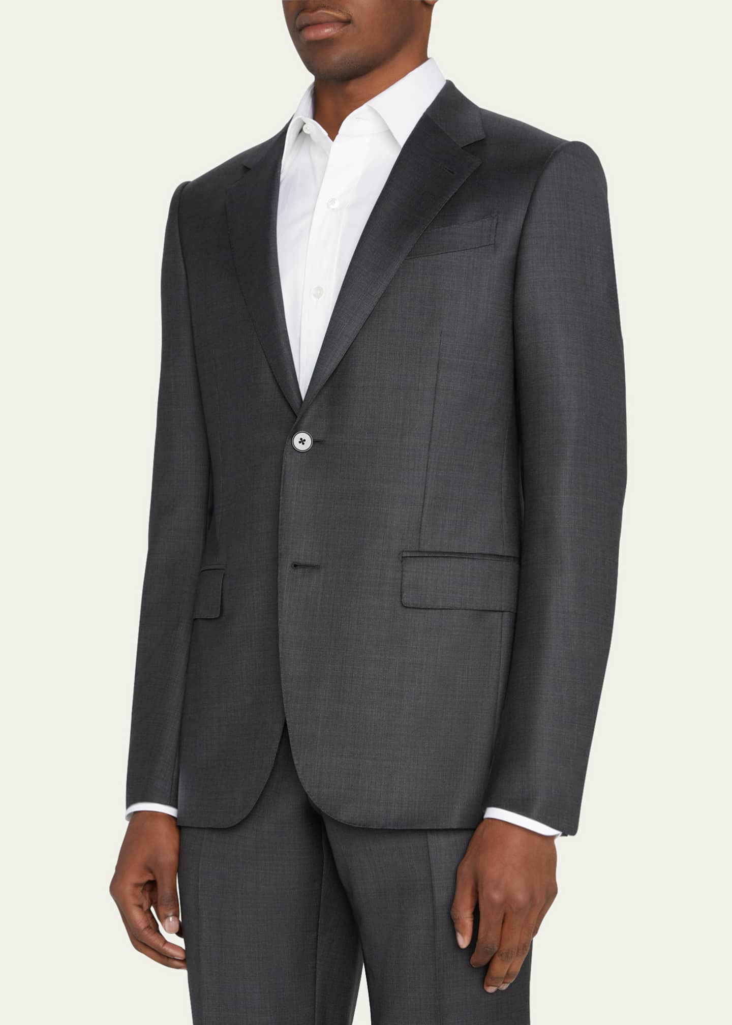 ZEGNA Men's Wool Tic-Weave Suit Image 4 of 5