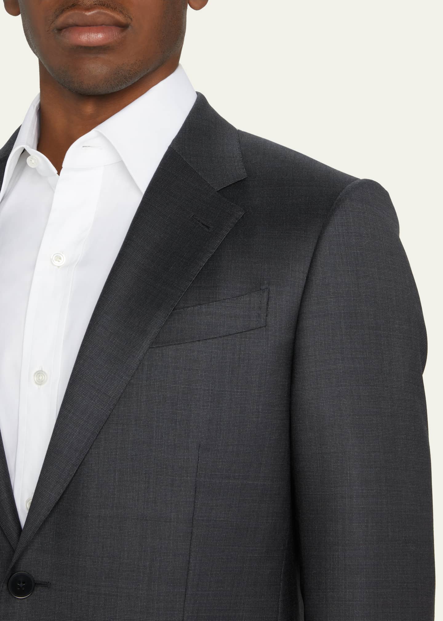 ZEGNA Men's Wool Tic-Weave Suit Image 5 of 5