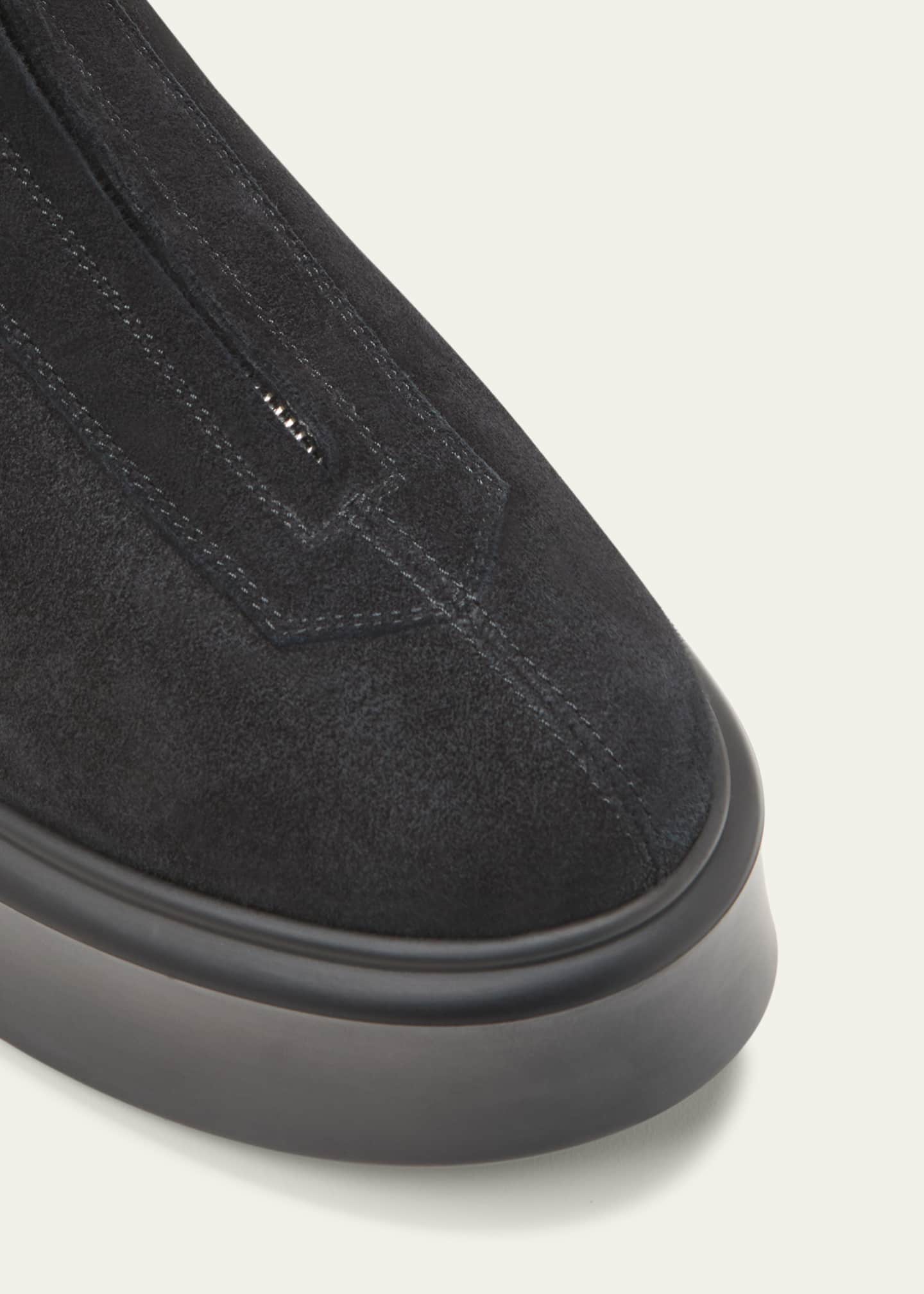 THE ROW Suede Zip Moto Booties Image 5 of 5