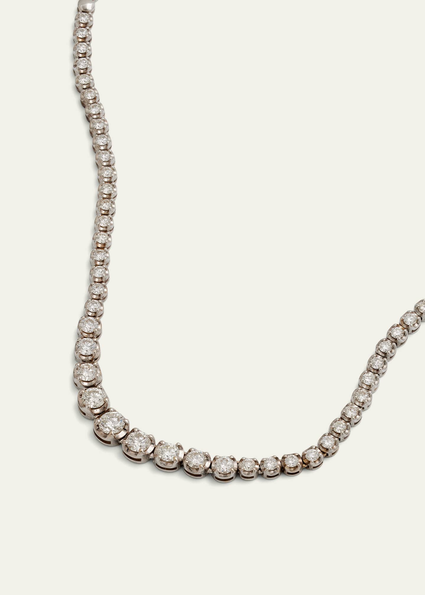 Jennifer Meyer 18k White Gold Graduated Diamond Tennis Necklace Image 3 of 4