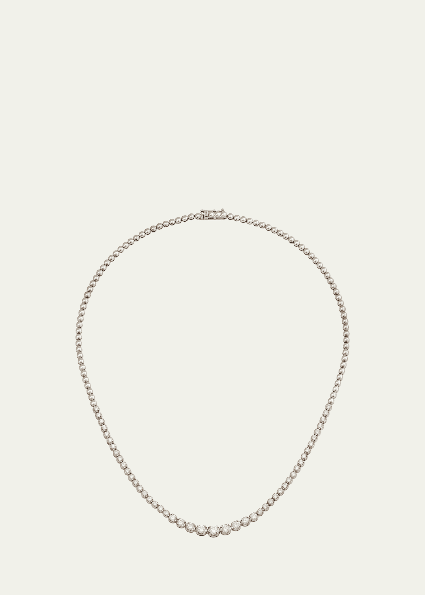 Jennifer Meyer 18k White Gold Graduated Diamond Tennis Necklace Image 1 of 4