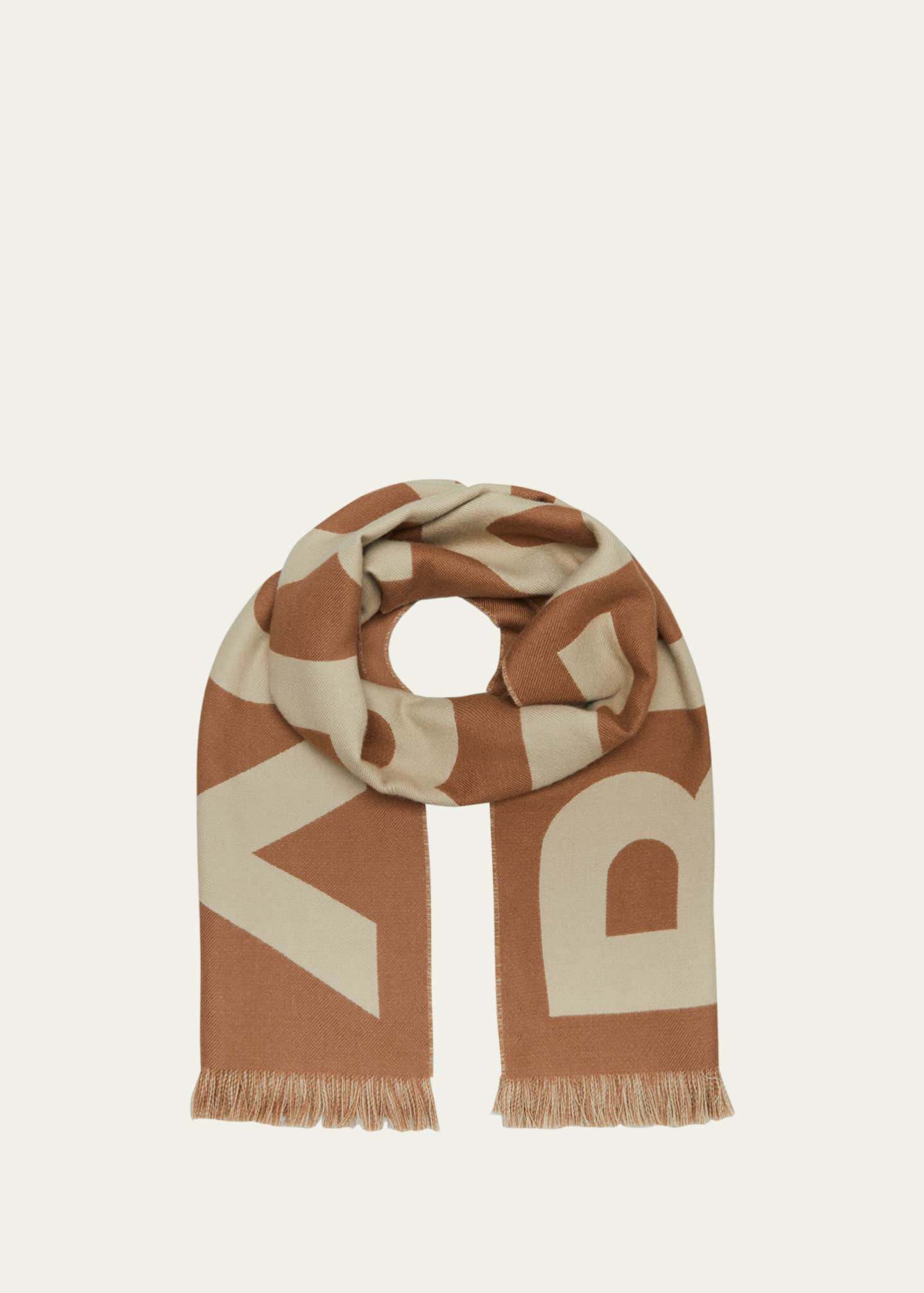 Burberry Men's Wool Logo Football Scarf Bergdorf Goodman