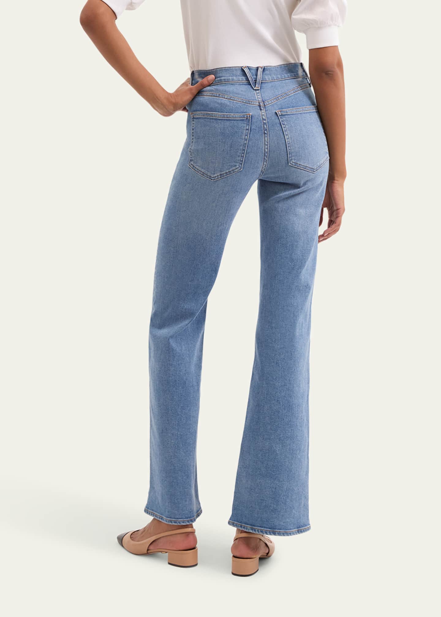 Veronica Beard Crosbie Wide-Leg Jeans with Pocket Details Image 3 of 5