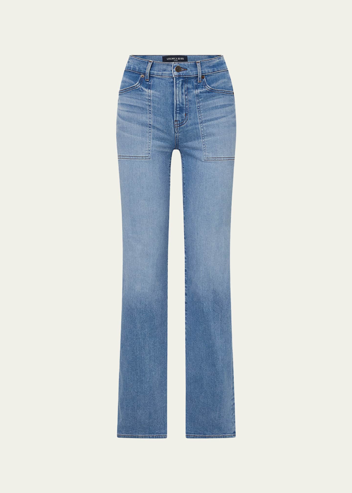 Veronica Beard Crosbie Wide-Leg Jeans with Pocket Details Image 1 of 5