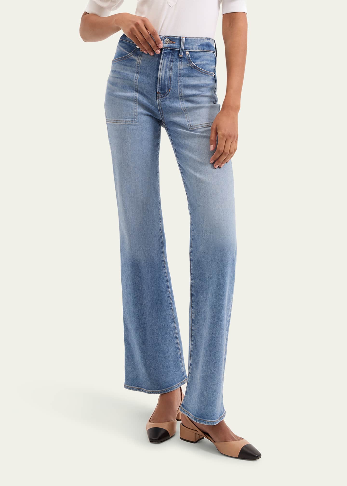 Veronica Beard Crosbie Wide-Leg Jeans with Pocket Details Image 5 of 5