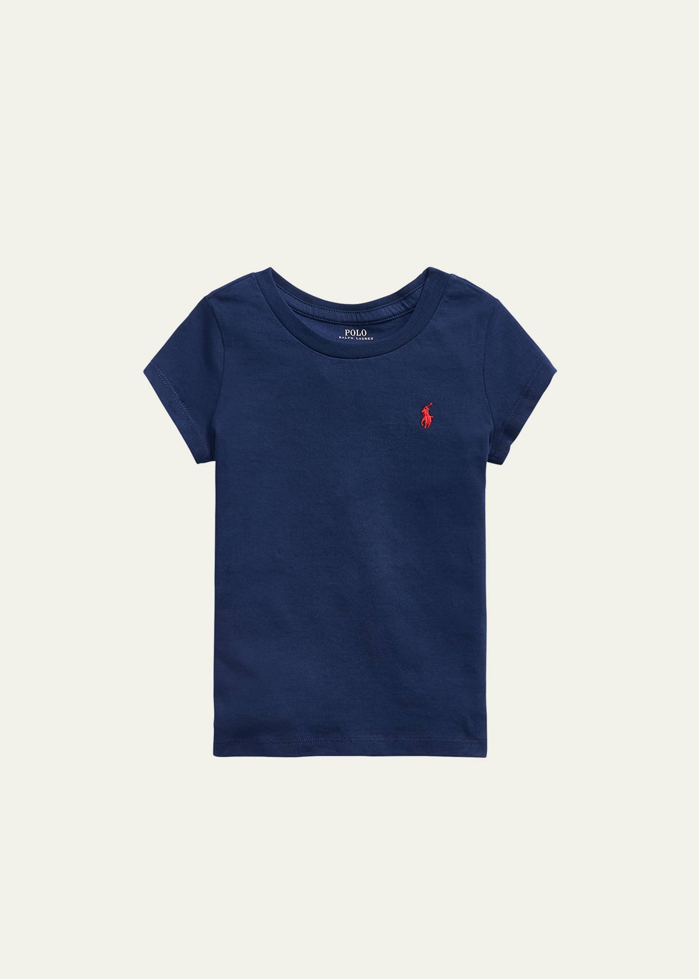 Ralph Lauren Childrenswear Girl's Logo Embroidered T-Shirt, Size 2-4 Image 1 of 2