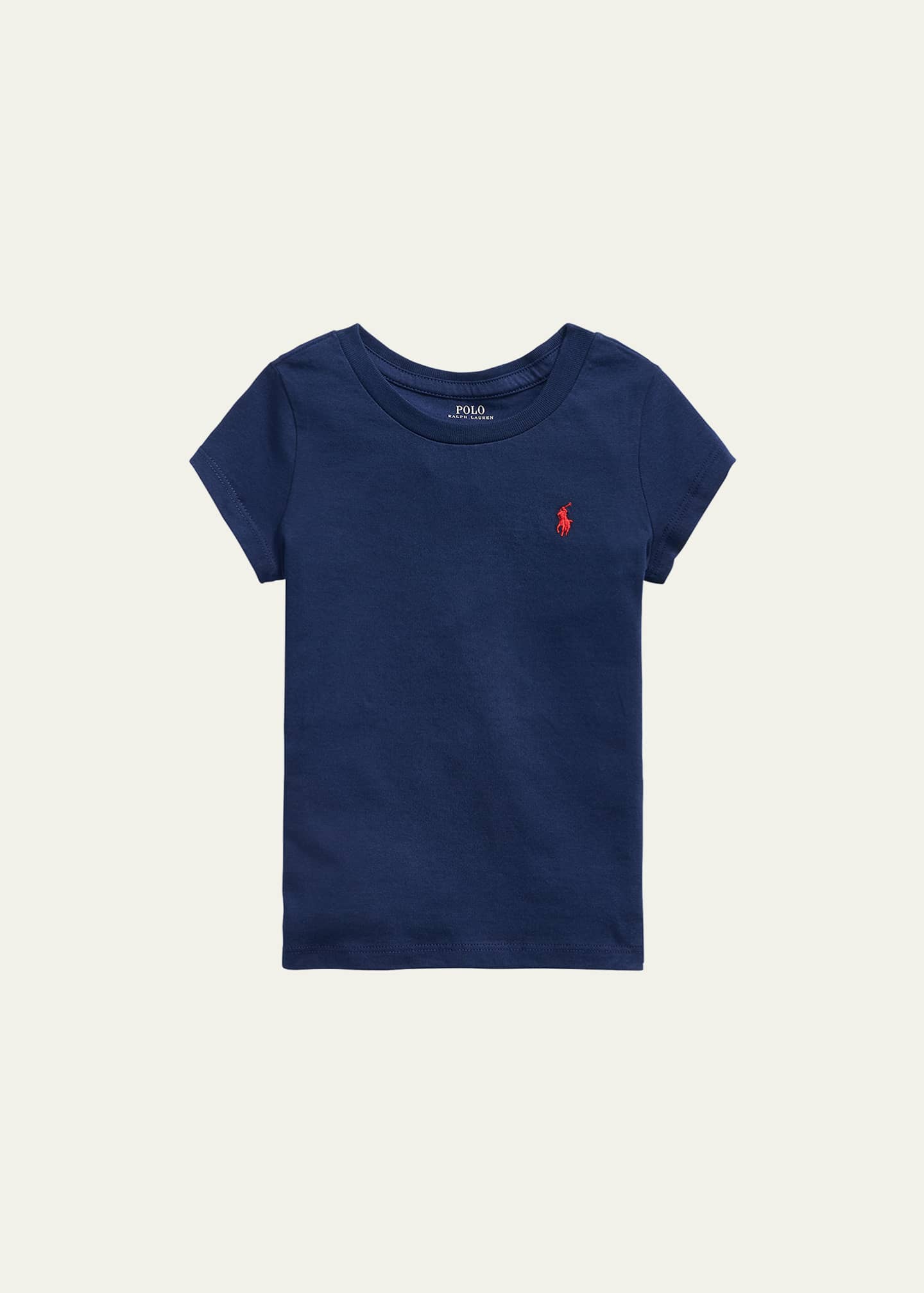 Ralph Lauren Childrenswear Girl's Logo Embroidered T-Shirt, Size 2-6X Image 1 of 2