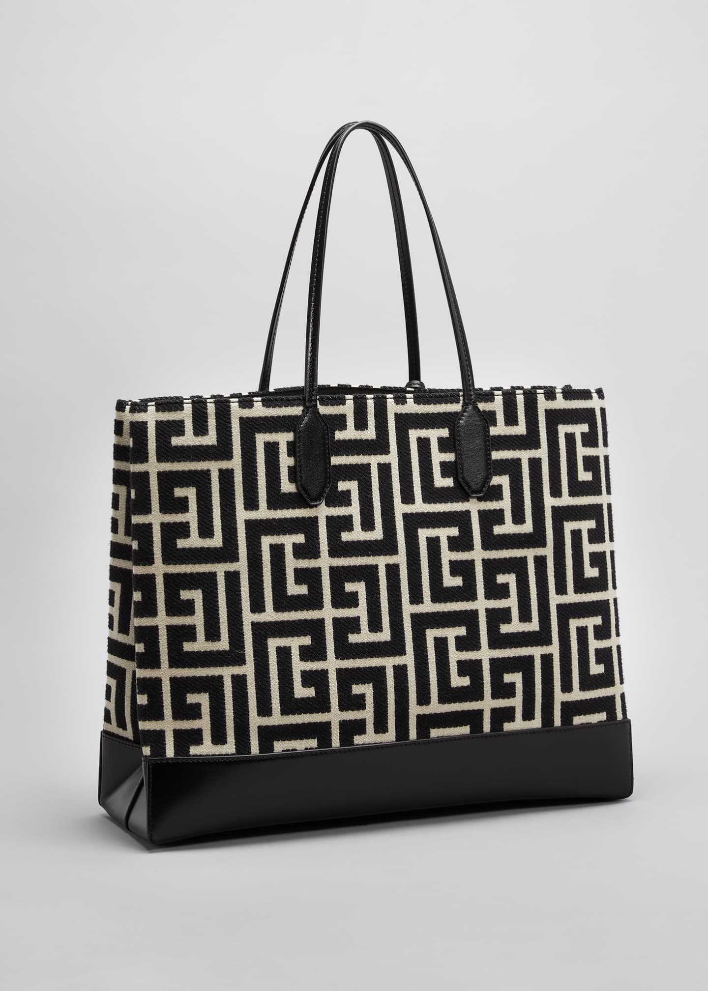 Balmain Monogram Jacquard Maxi Shopping Tote Bag Bergdorf Goodman