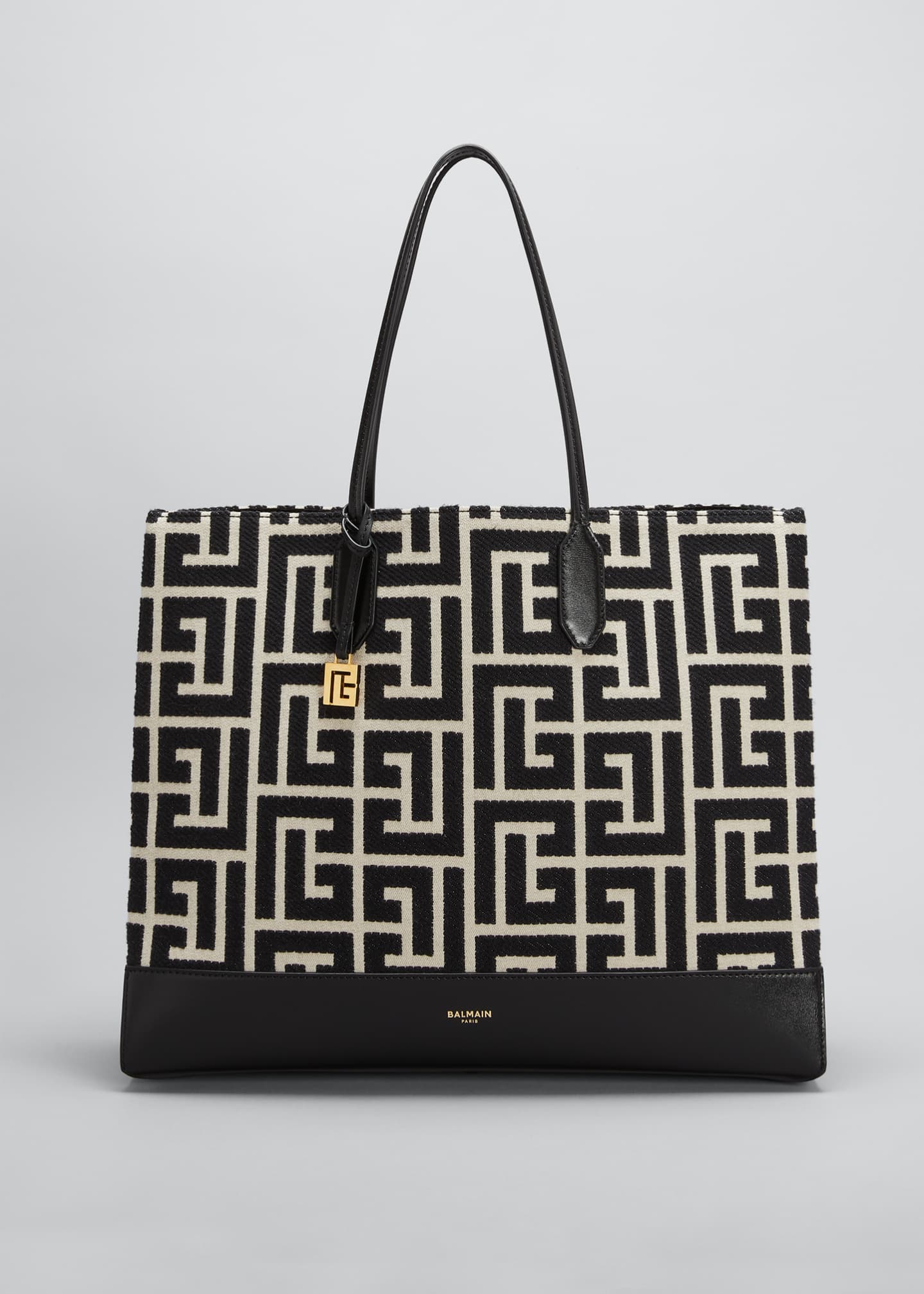 Balmain Monogram Jacquard Maxi Shopping Tote Bag Bergdorf Goodman