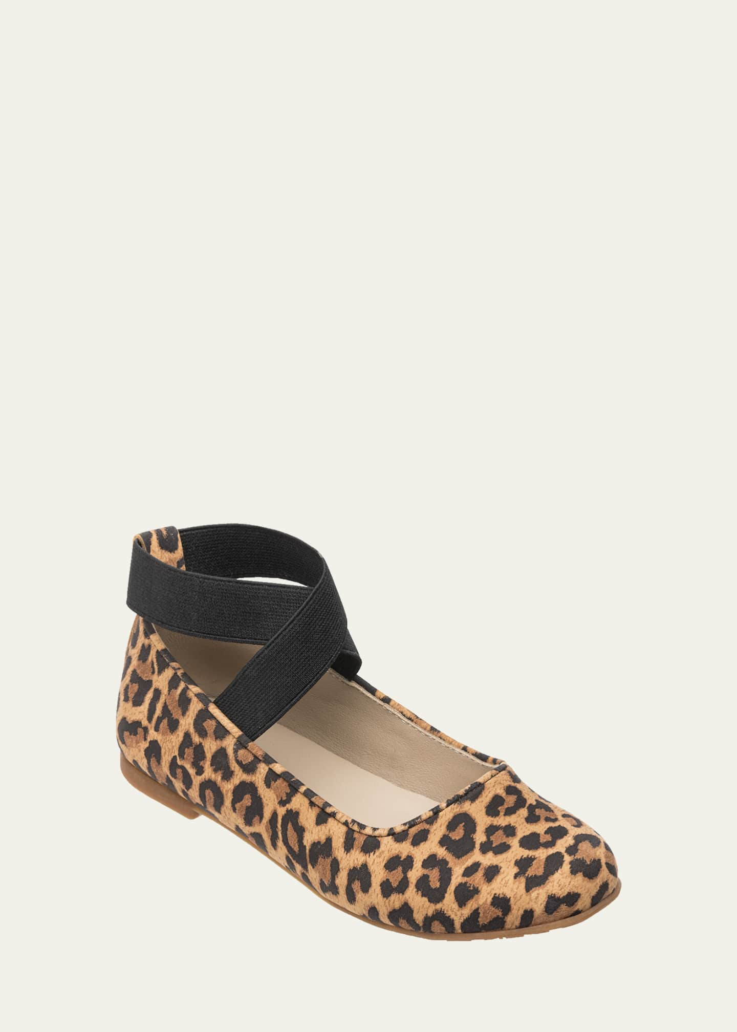 Elephantito Girl's Melissa Leopard-Print Crisscross Flats, Toddler/Kids -  Bergdorf Goodman