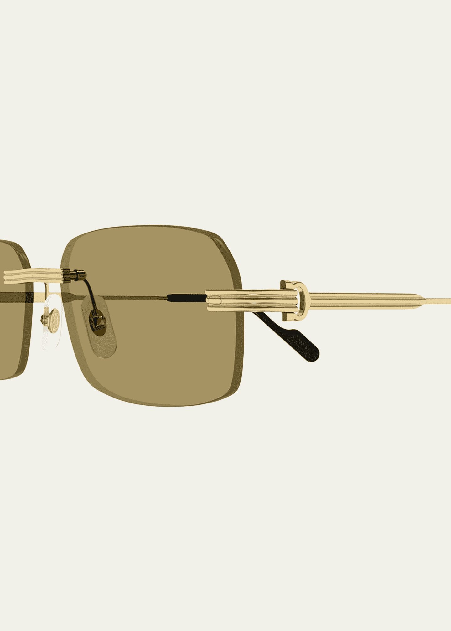 Cartier Men's Rimless Rectangle Metal Sunglasses - Bergdorf Goodman