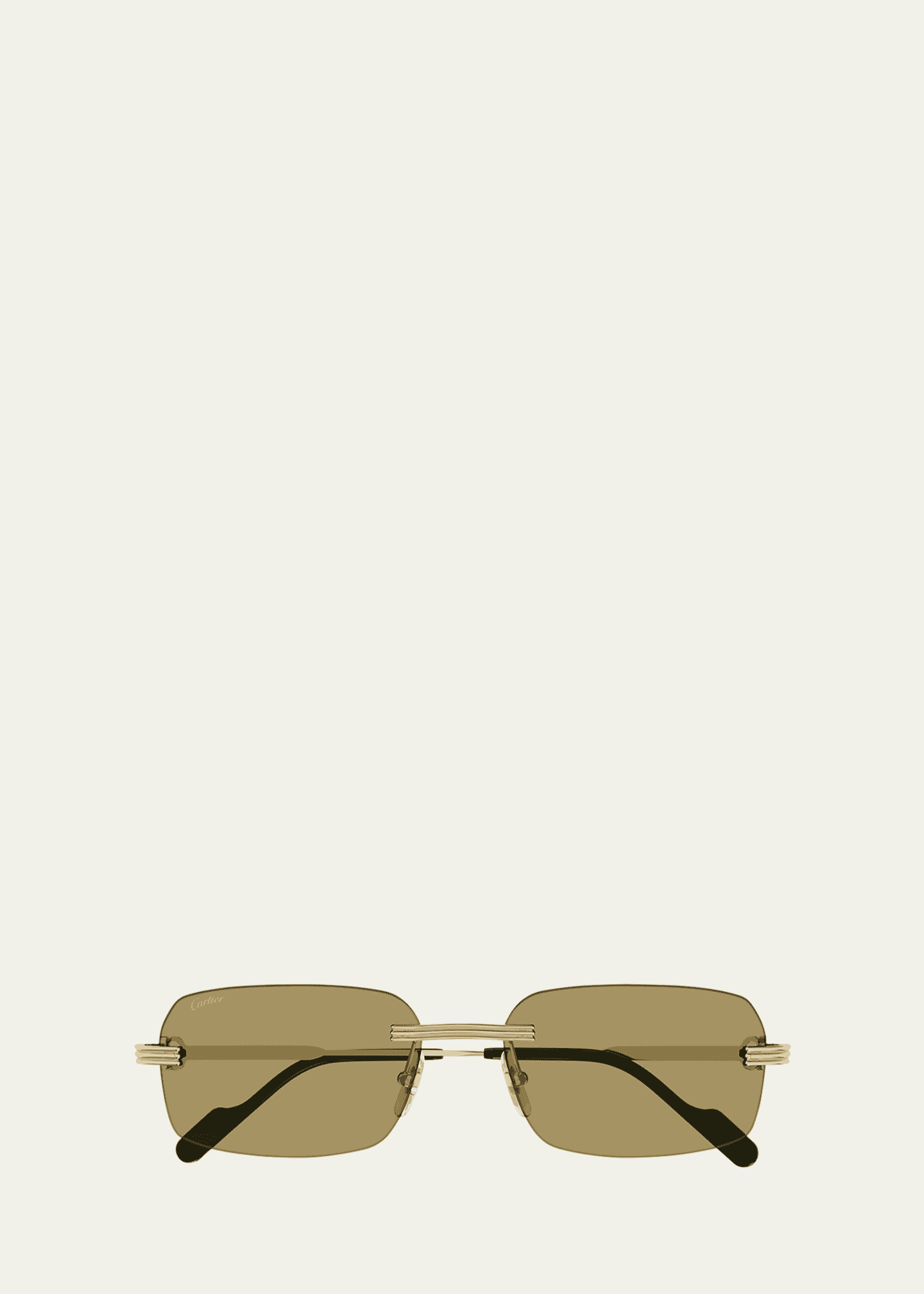 Cartier Men's Rimless Rectangle Metal Sunglasses - Bergdorf Goodman
