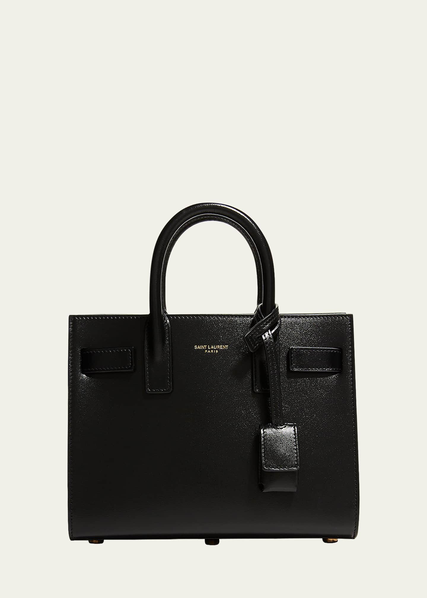 Saint Laurent Sac de Jour Nano YSL Shiny Leather Satchel Bag