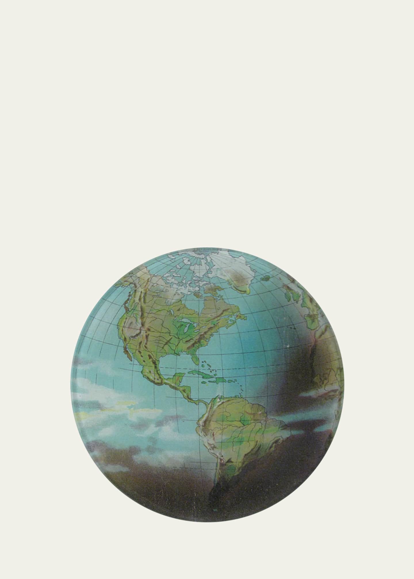 John Derian World Atlas Round Decoupage Plate Image 1 of 2
