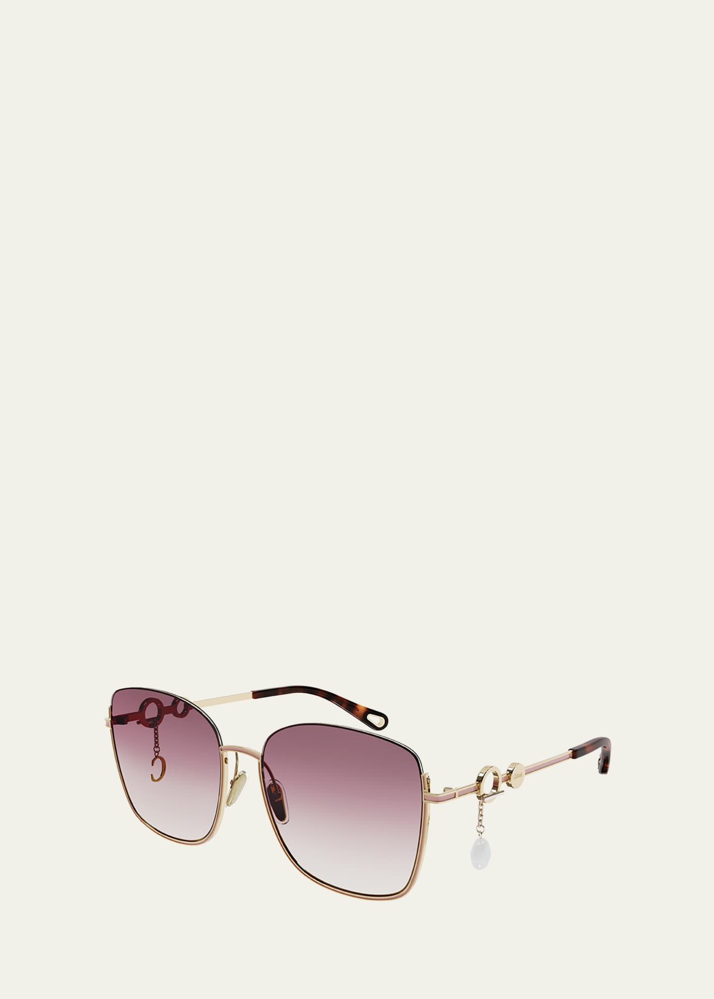 chloe romie 59mm semi rimless aviator sunglasses