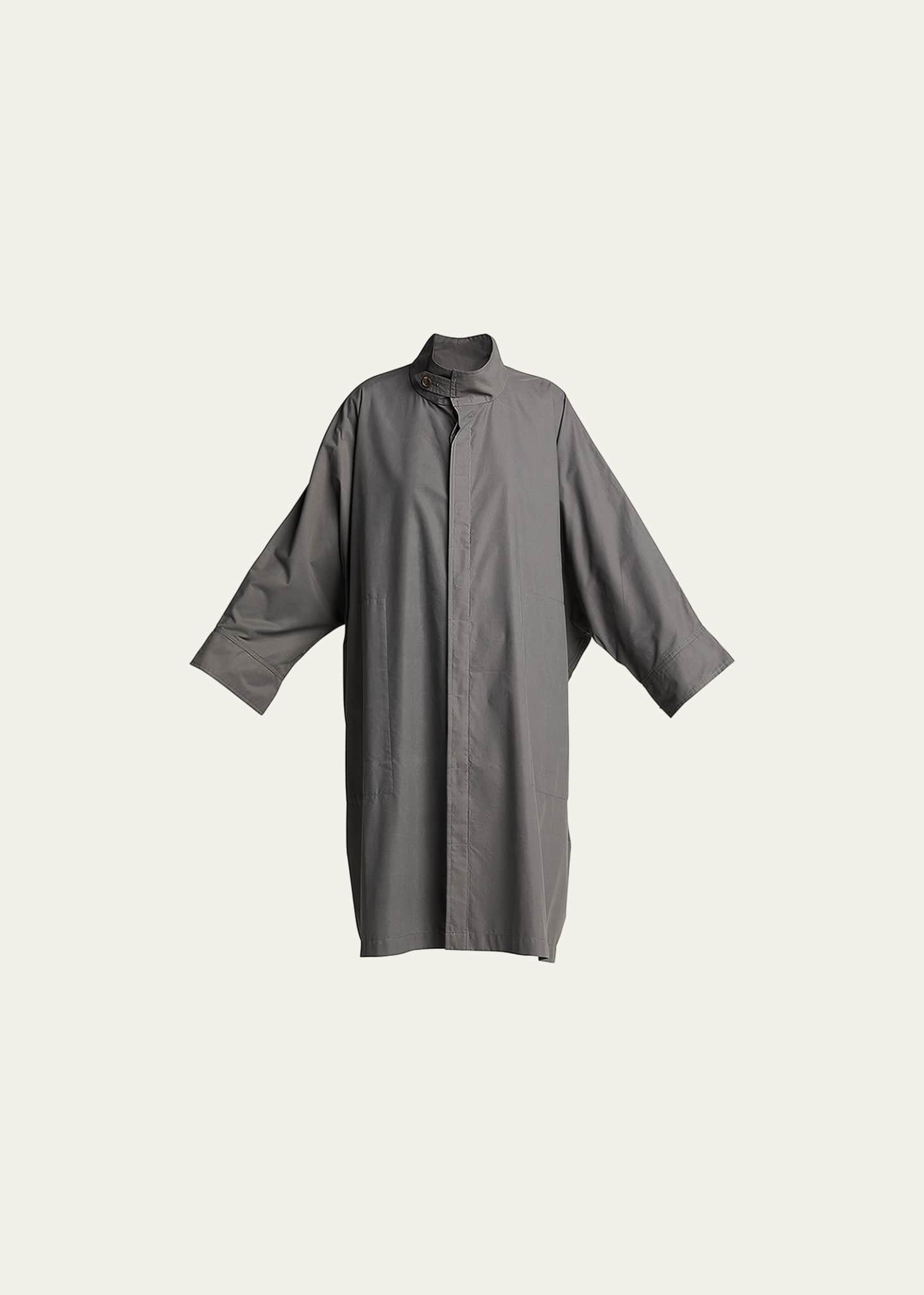 Eskandar Extra Wide Sloped Shoulder Raincoat With Tab Detail (3/4 ...