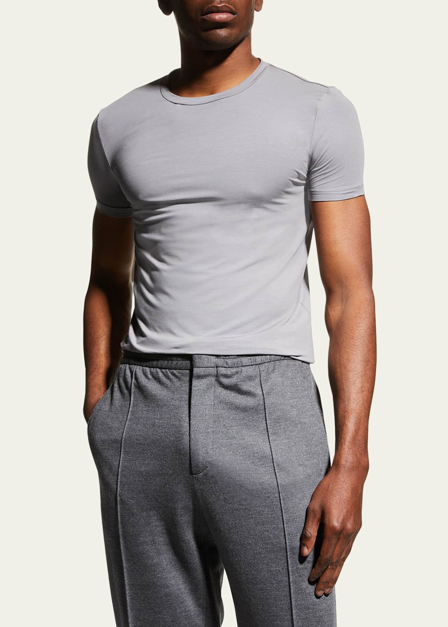 ZEGNA Men's Stretch-Modal Crew T-Shirt Image 4 of 5