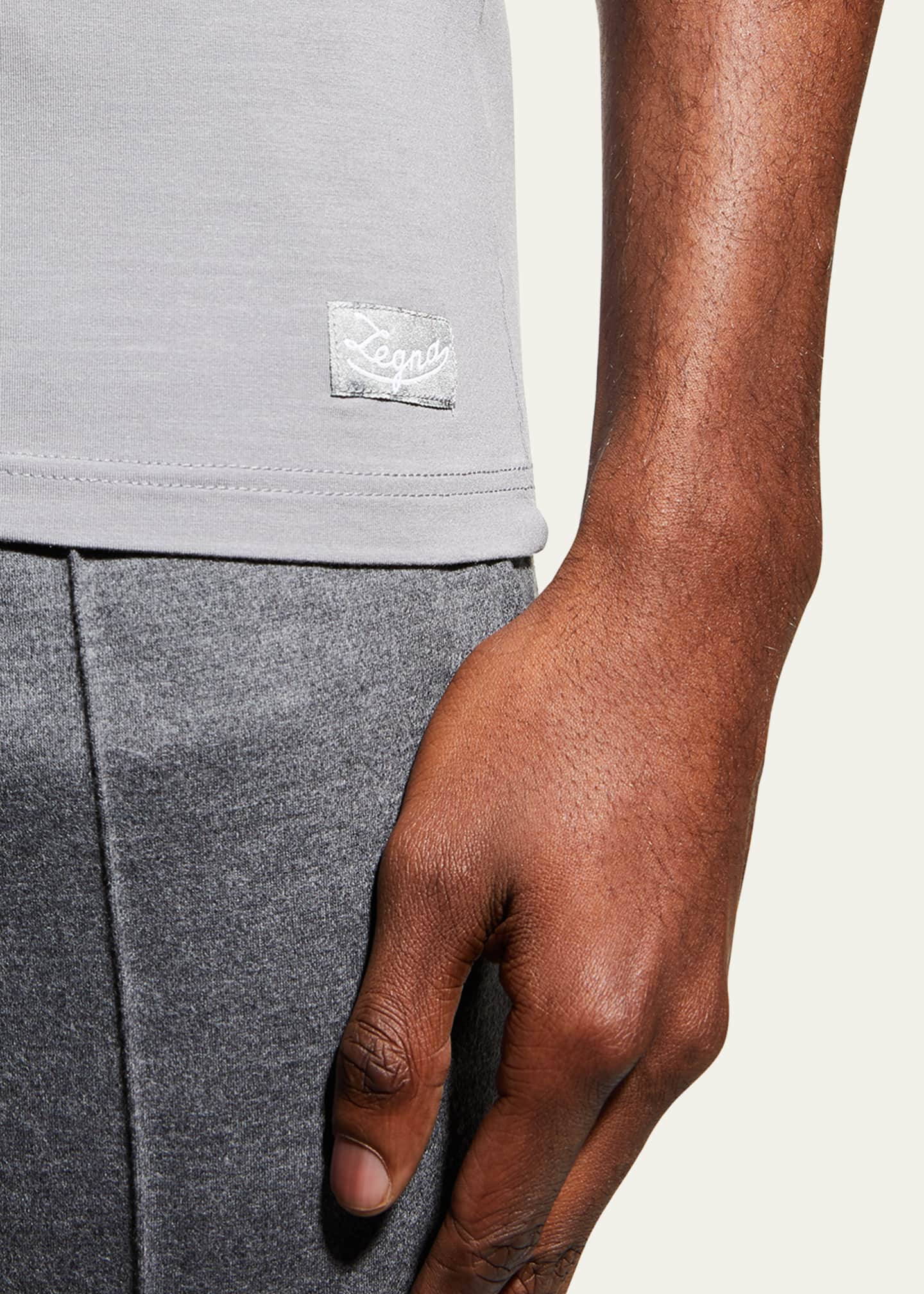 ZEGNA Men's Stretch-Modal Crew T-Shirt Image 5 of 5